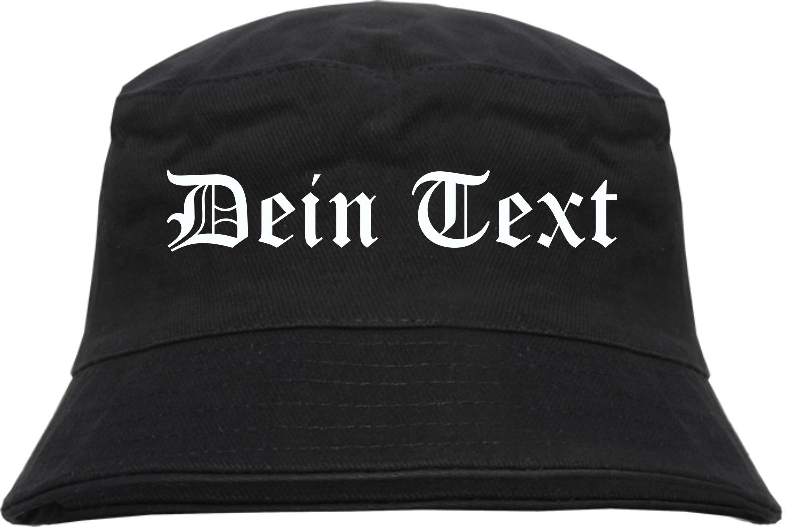 Individueller Fischerhut - altdeutsch gerade - Bucket Hat mit Wunschtext bedruckt