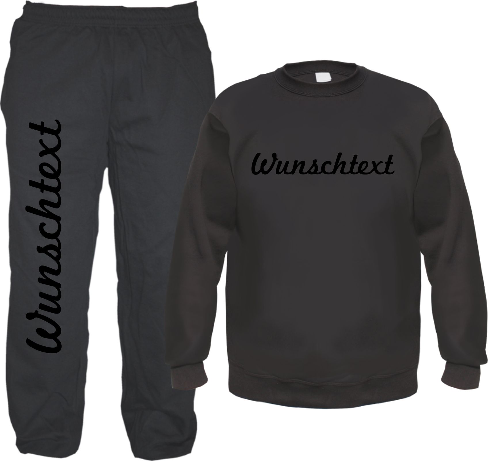 Individueller Jogginganzug - Schreibschrift - mit Rundhals-Sweatshirt