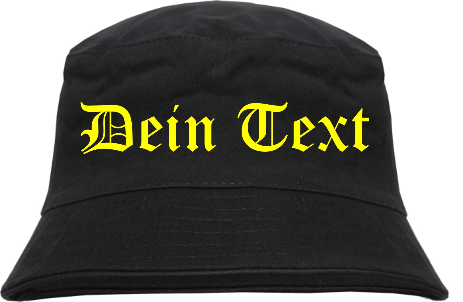 Bucket Hat mit Wunschtext - Altdeutsch - bedruckt - Fischerhut