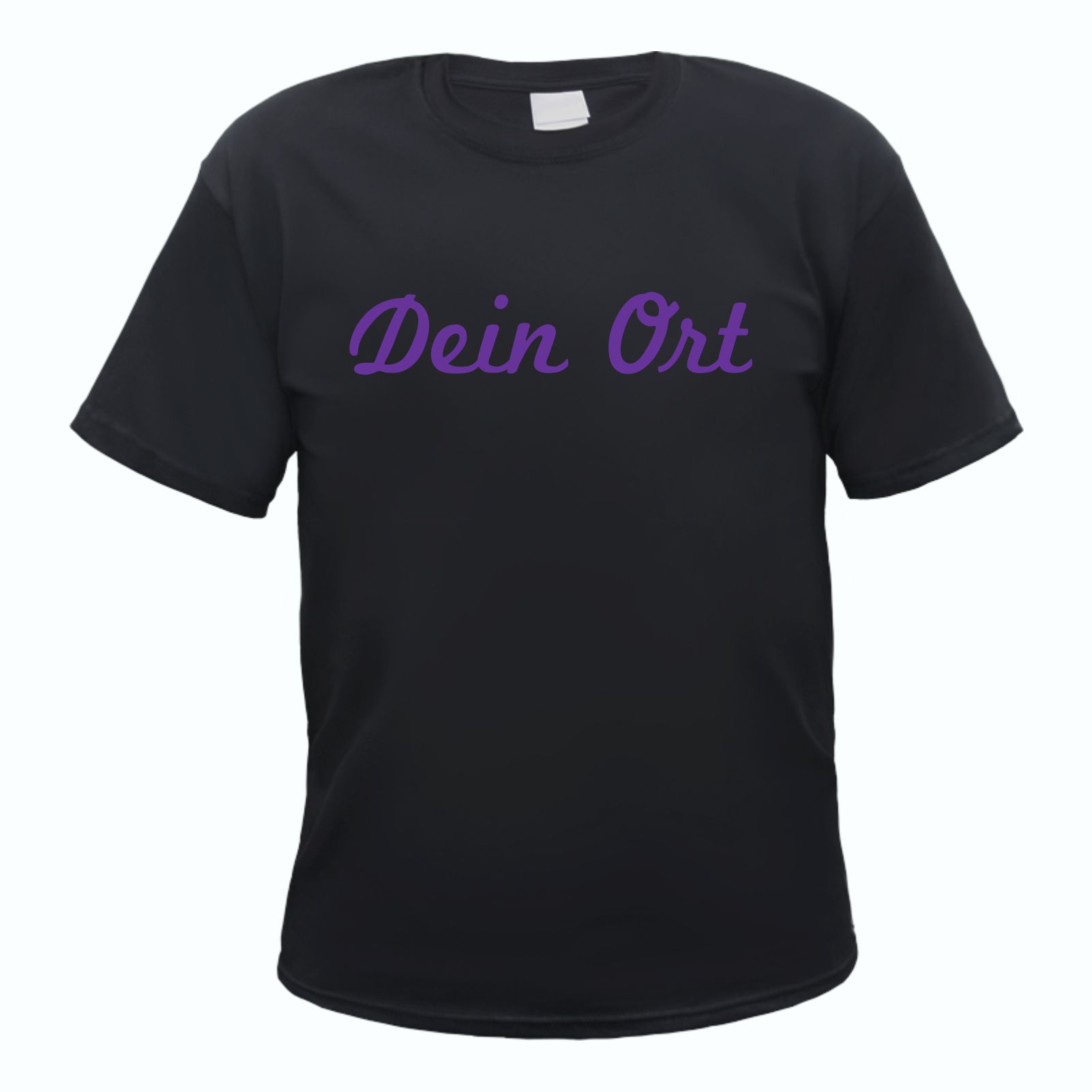 Herren T-Shirt Wunschtext mit Druck - Schwarz - Schreibschrift