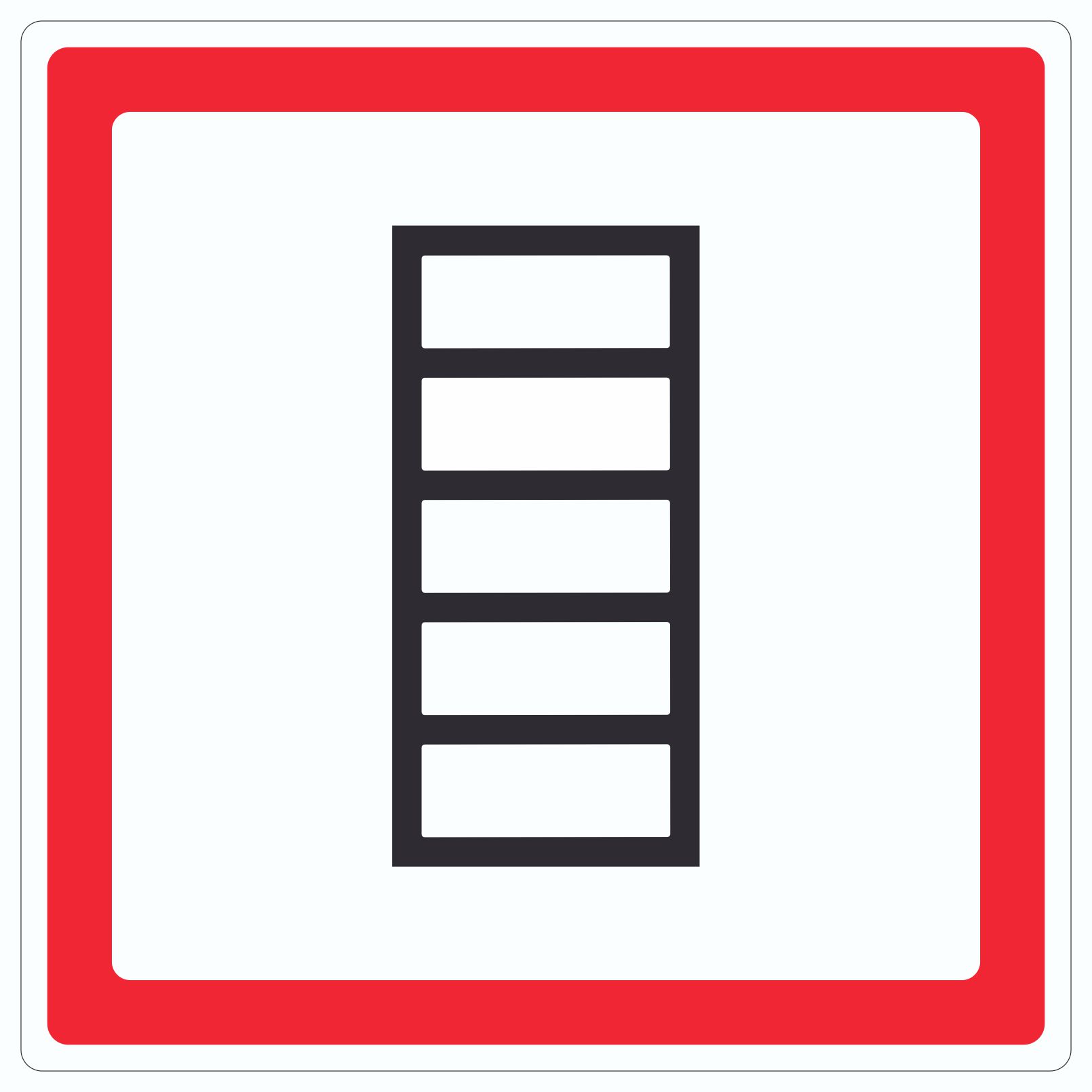 Aufkleber Quadrat Aufstellfläche tragbare Leiter Symbol
