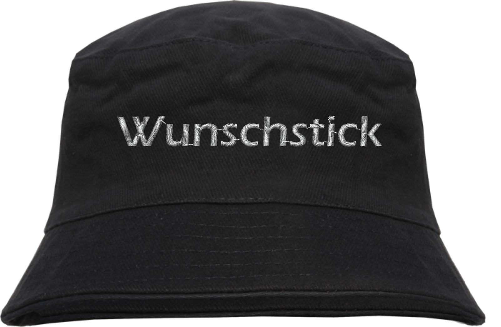 Fischerhut - Bucket Hat mit Wunschtext - Blockschrift - bestickt -