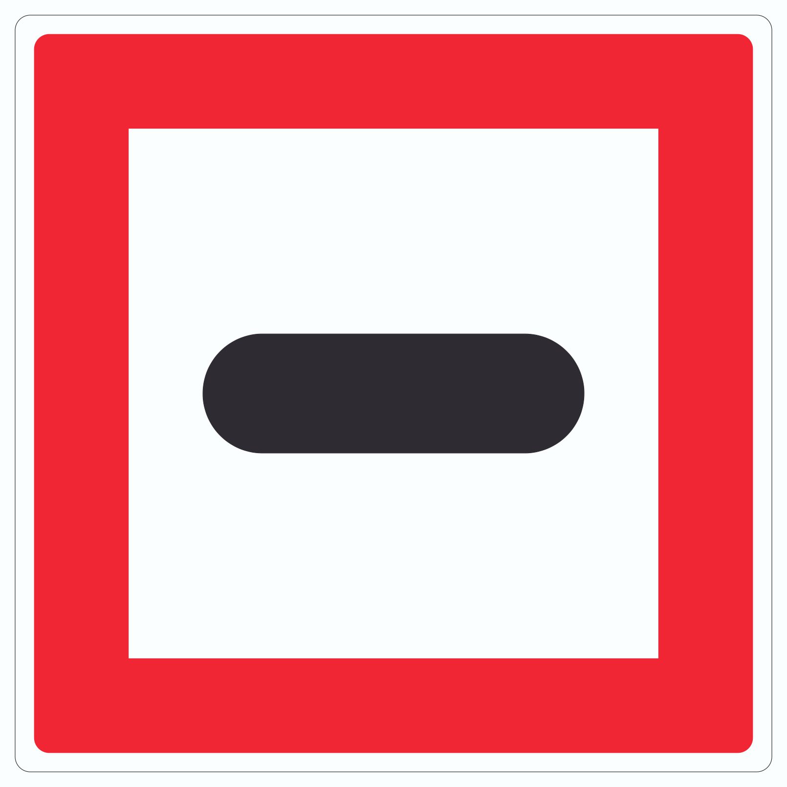 Anhalten Aufkleber Quadrat mit Symbol und Text Stopp
