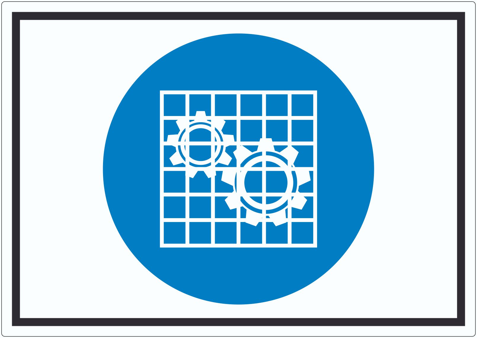 Absperrung prüfen Symbol Aufkleber