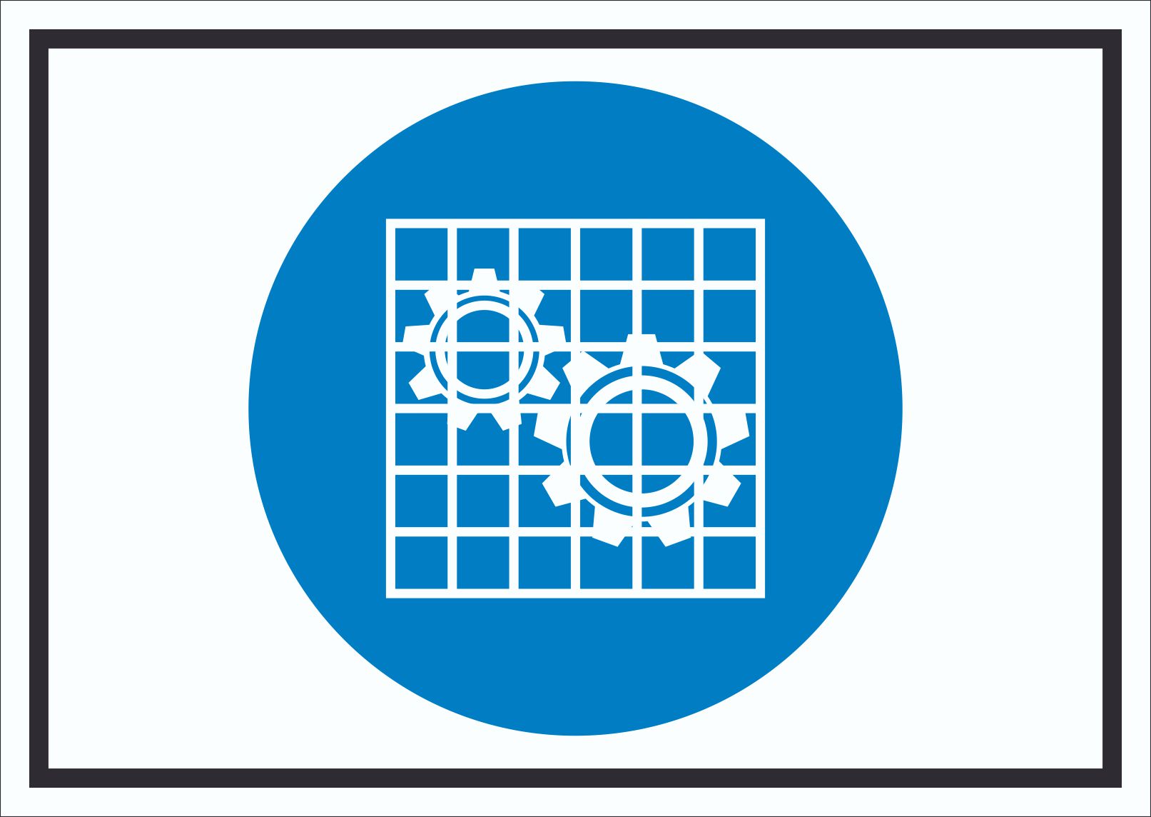 Absperrung prüfen Symbol Schild