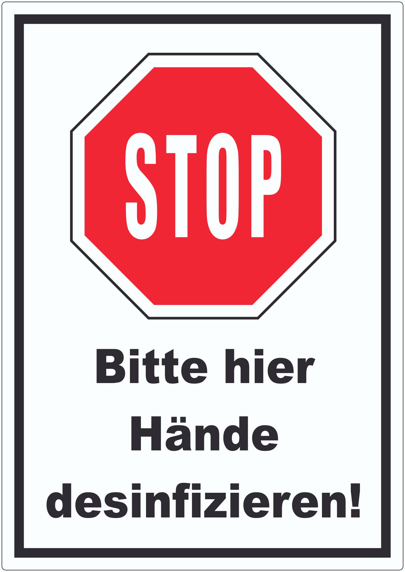 Bitte hier Hände desinfizieren Aufkleber innenklebend