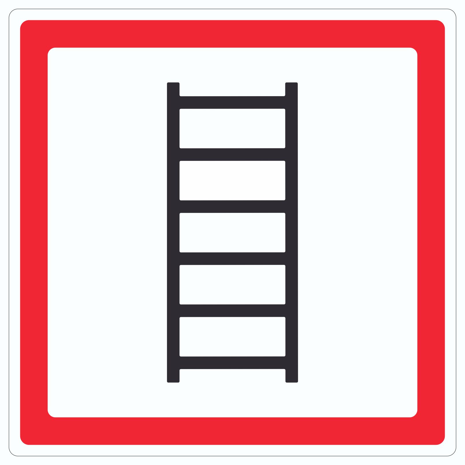 Aufkleber Quadrat Anleiterstelle tragbare Leiter Symbol