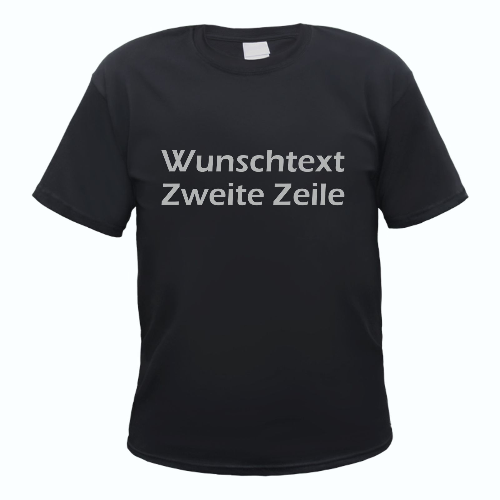 Herren T-Shirt Wunschtext mit Druck - Schwarz - Blockschrift