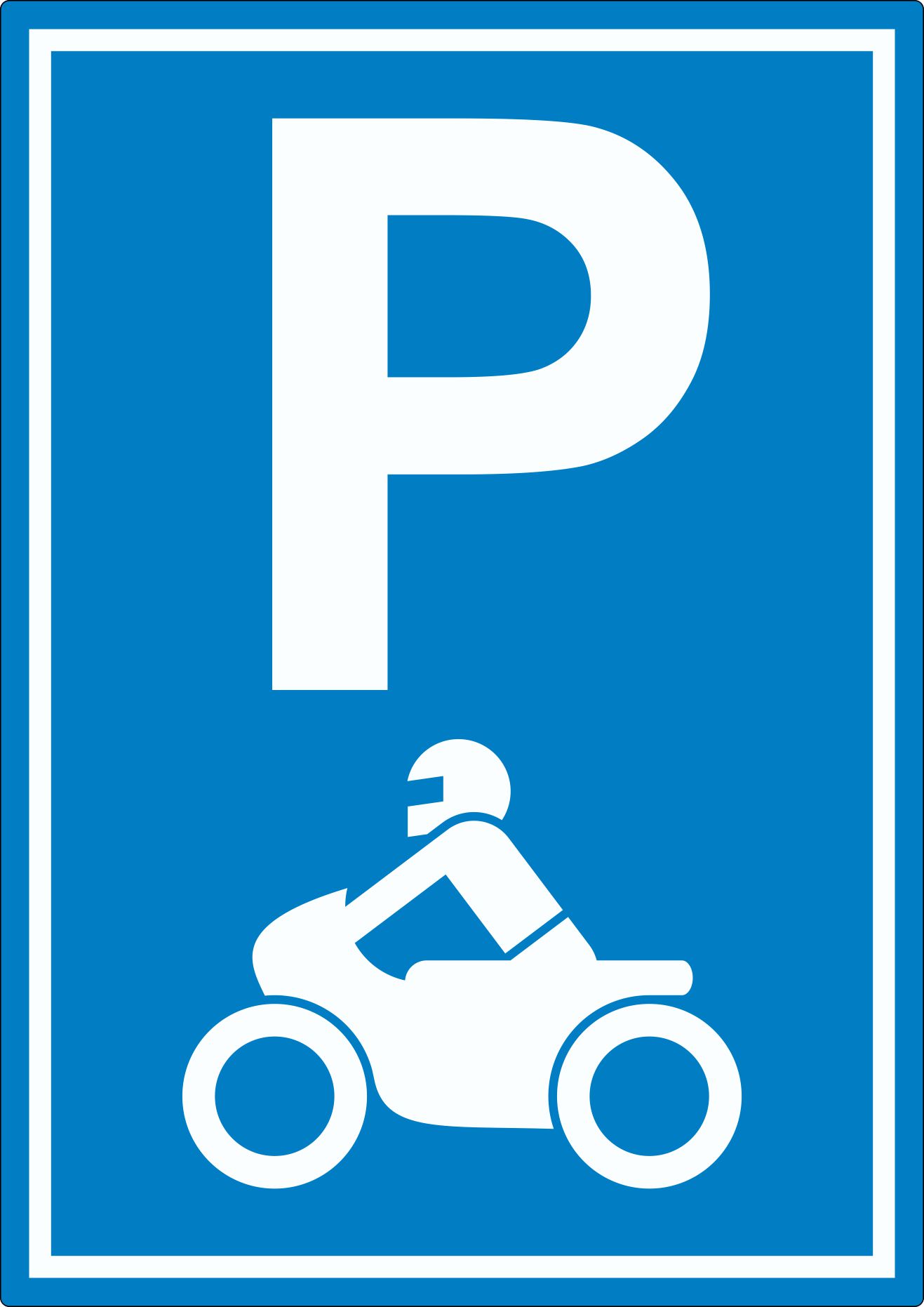 Motorrad Parkplatz Aufkleber innenklebend Biker Parkplatz