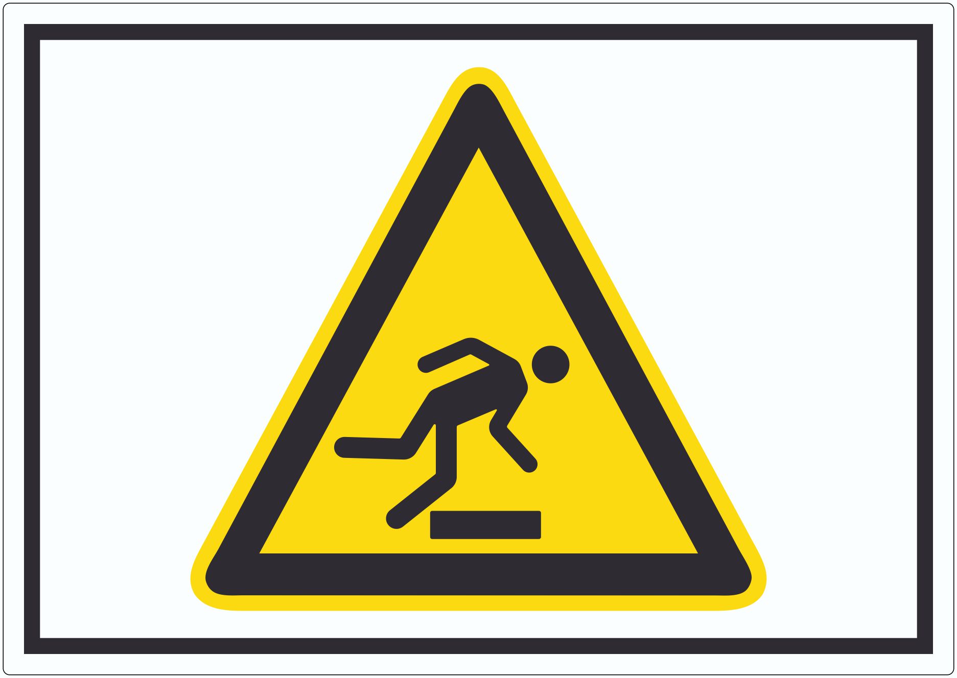 Achtung Hindernisse am Boden Symbol Aufkleber innenklebend
