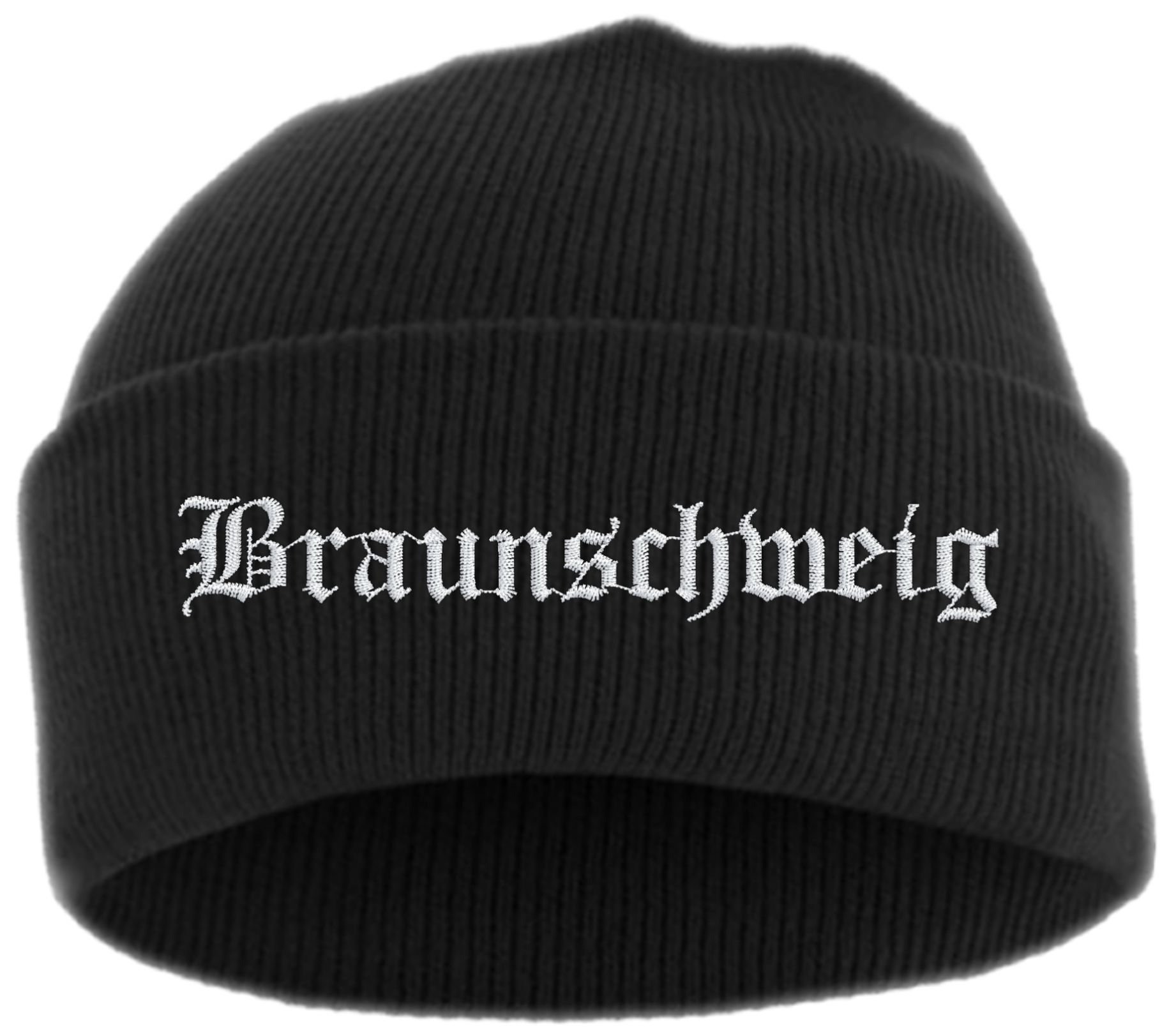 Braunschweig Umschlagmütze - Altdeutsch - Bestickt - Mütze mit breitem Umschlag