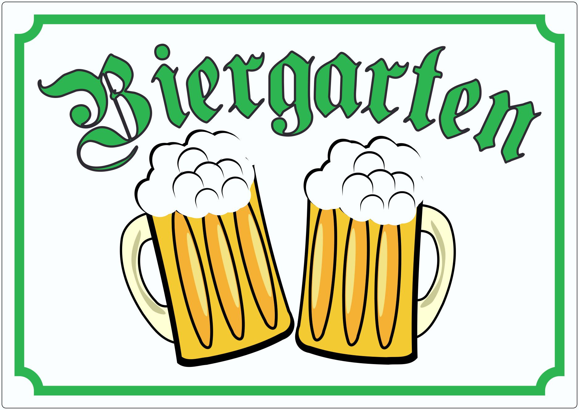 Biergarten Aufkleber innenklebend
