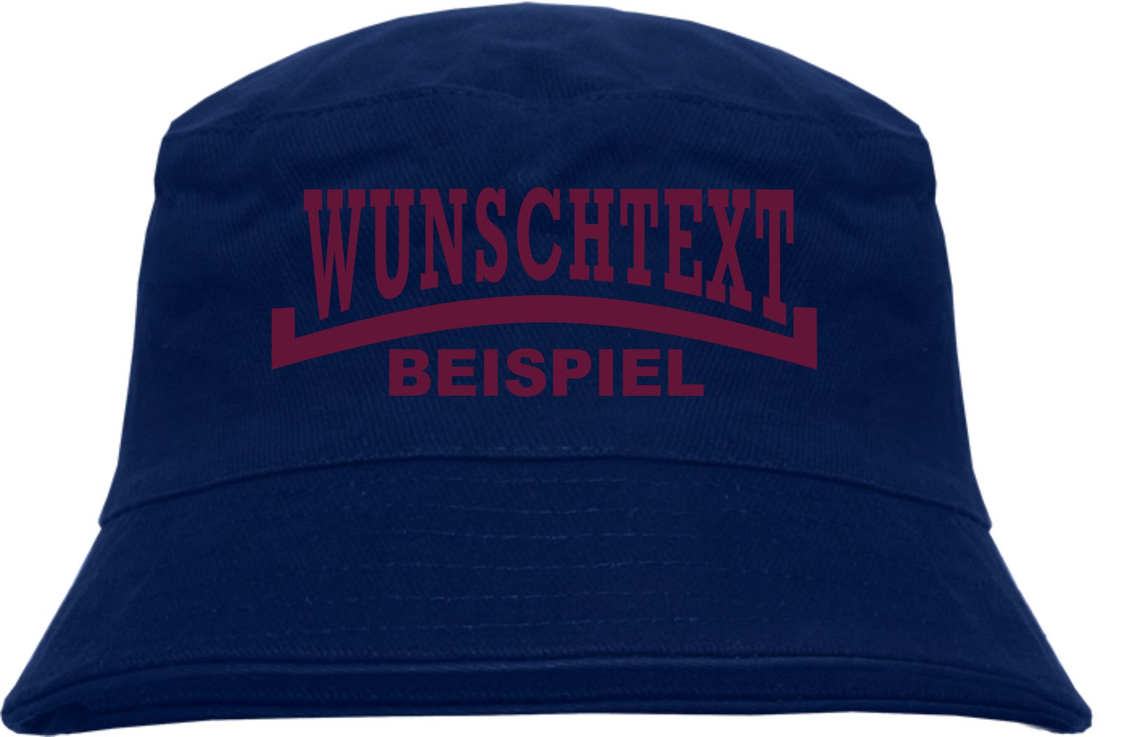 Individueller Fischerhut - dunkelblau - Linie - Bucket Hat mit Wunschtext bedruckt