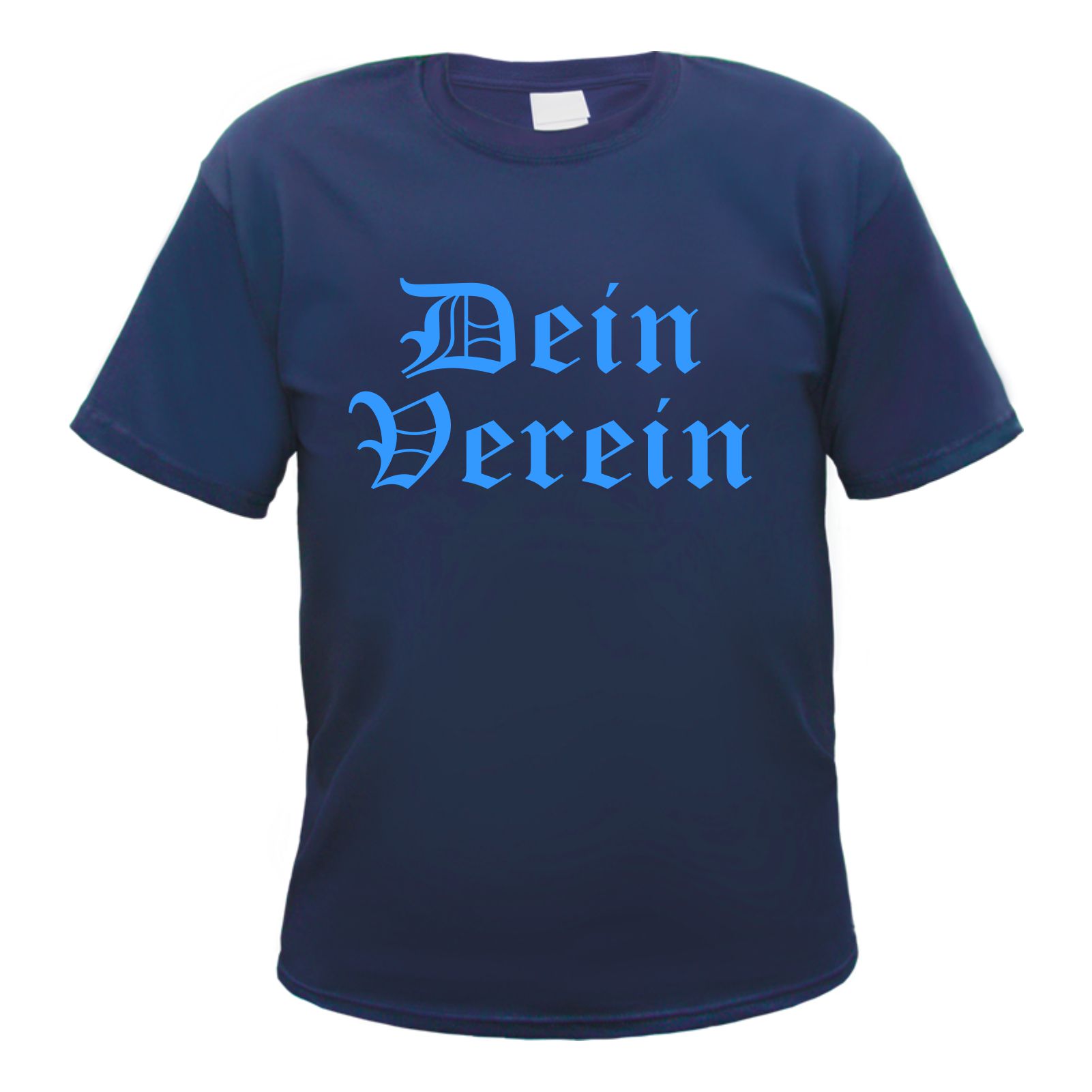 Individuelles T-Shirt navy - altdeutsch gerade - mit Wunschtext