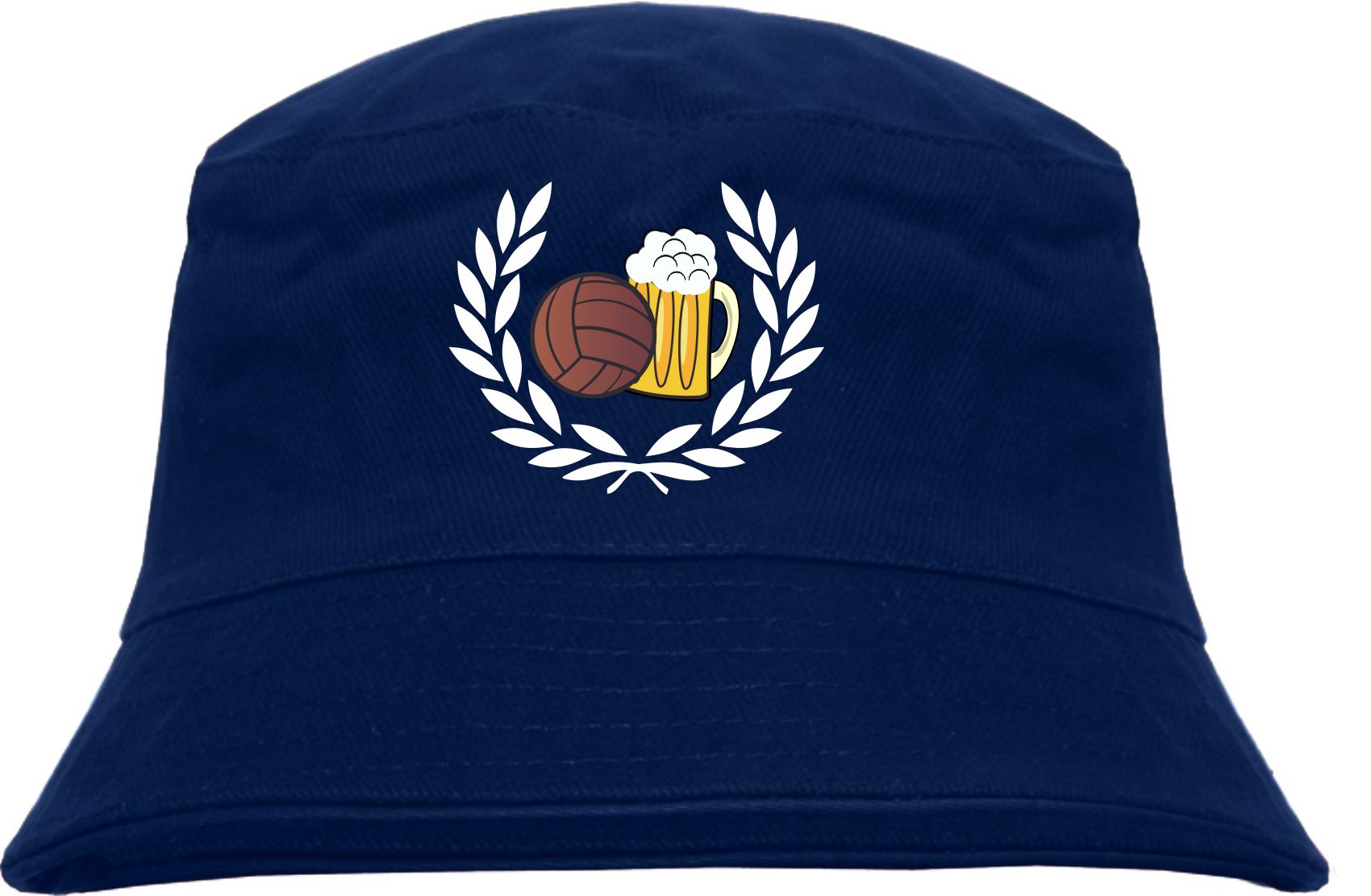 Lorbeerkranz Fussball Bier Fischerhut - bestickt -  Bucket Hat Anglerhut Hut
