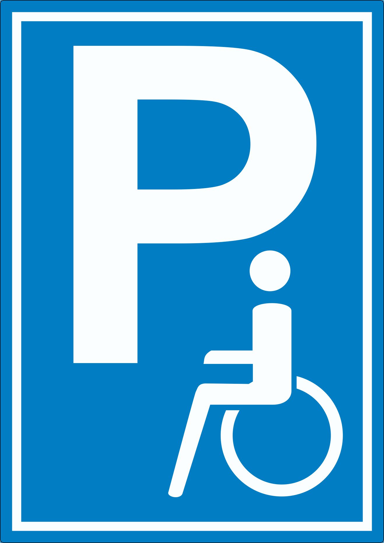 Behinderten Parkplatz Aufkleber innenklebend