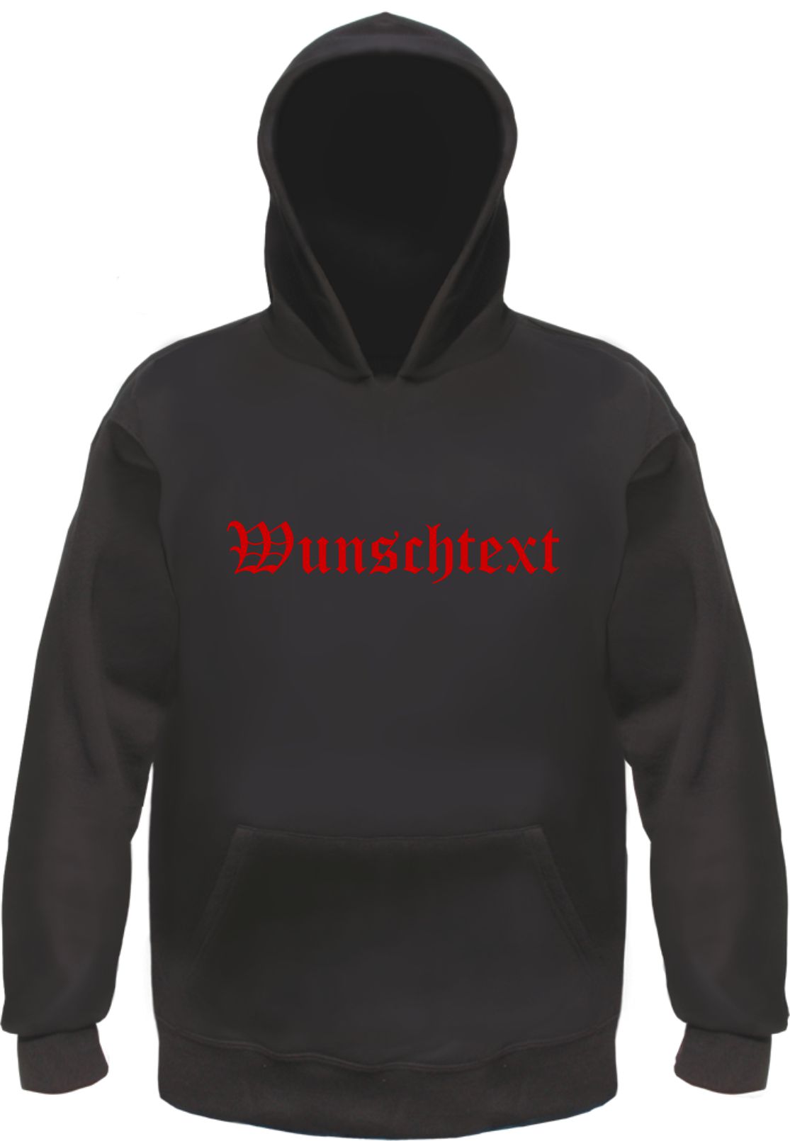 Individuelles Kapuzensweatshirt - altdeutsch gerade - Wunschtext Druck