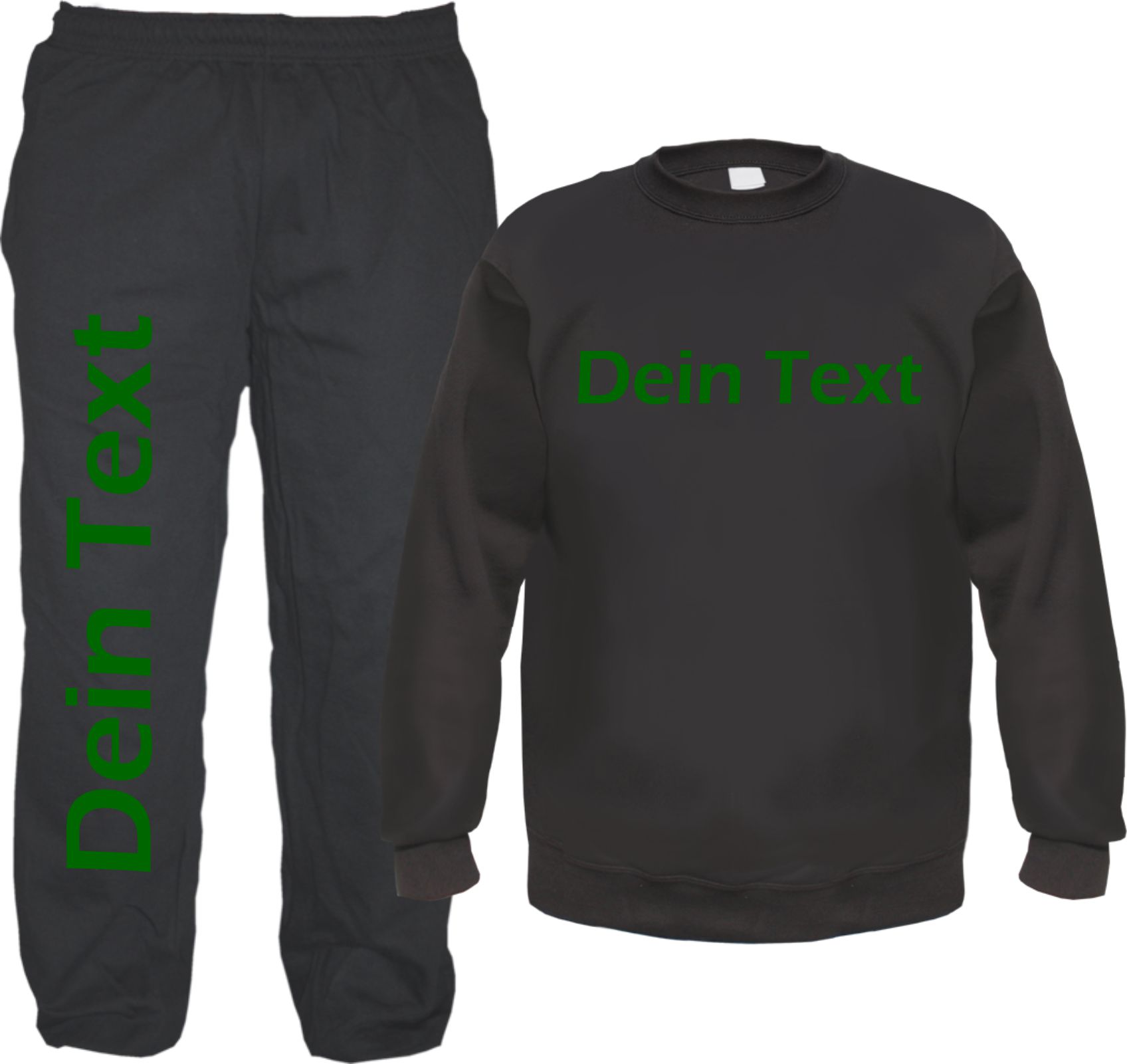 Individueller Jogginganzug - Blockschrift - mit Rundhals-Sweatshirt