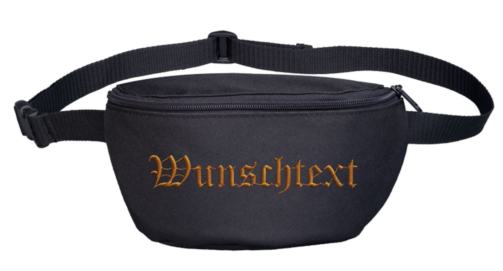 Bauchtasche mit Wunschtext - Altdeutsch - bestickt - Gürteltasche Hipbag