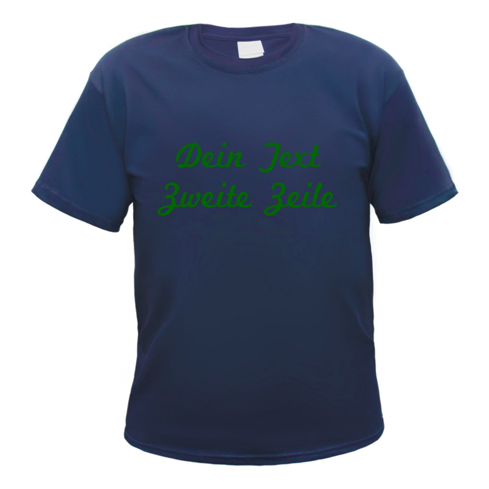 Herren T-Shirt Wunschtext mit Druck - Dunkelblau - Schreibschrift