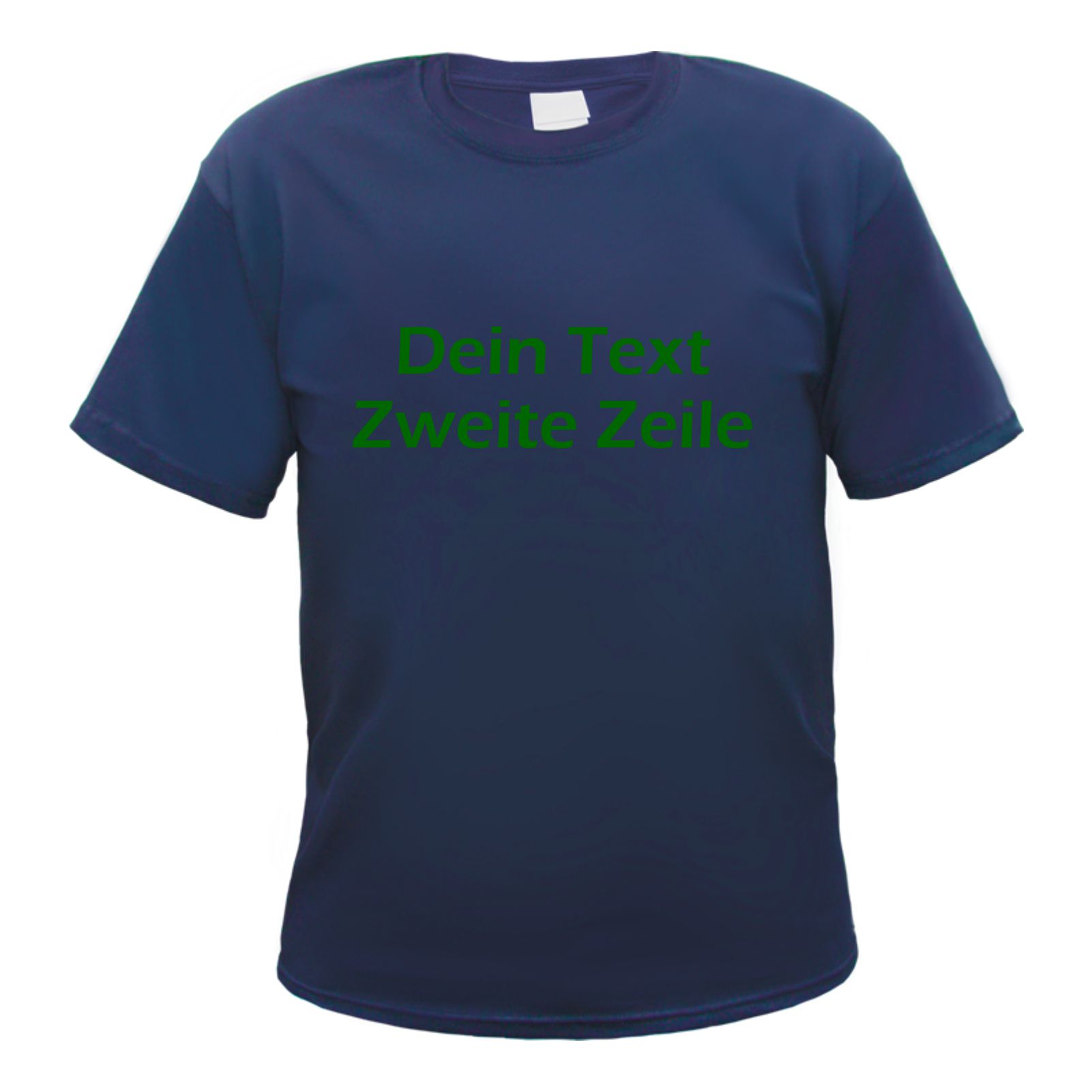 Herren T-Shirt Wunschtext mit Druck - Dunkelblau - Blockschrift