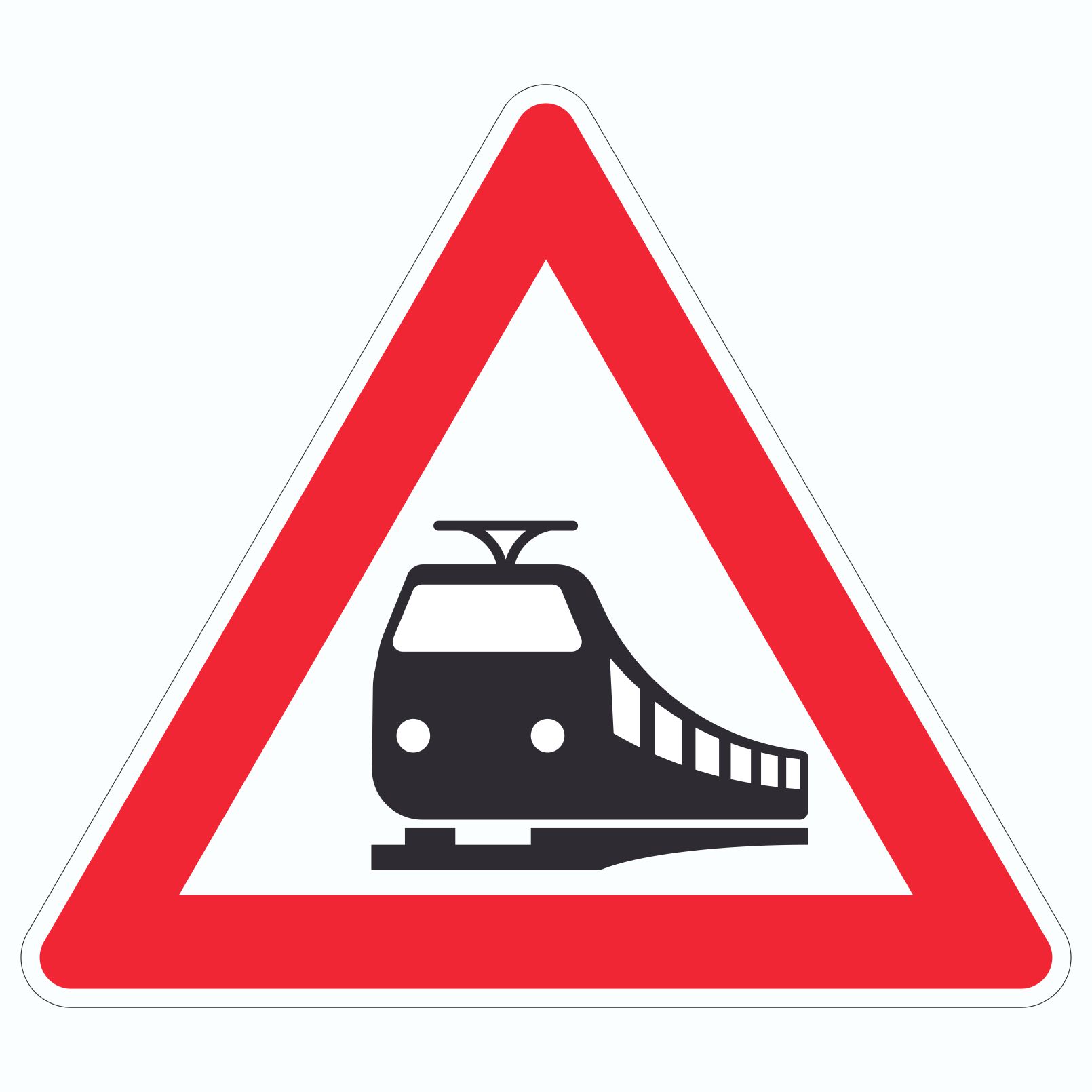 Aufkleber Dreieck Achtung Bahnübergang Symbol