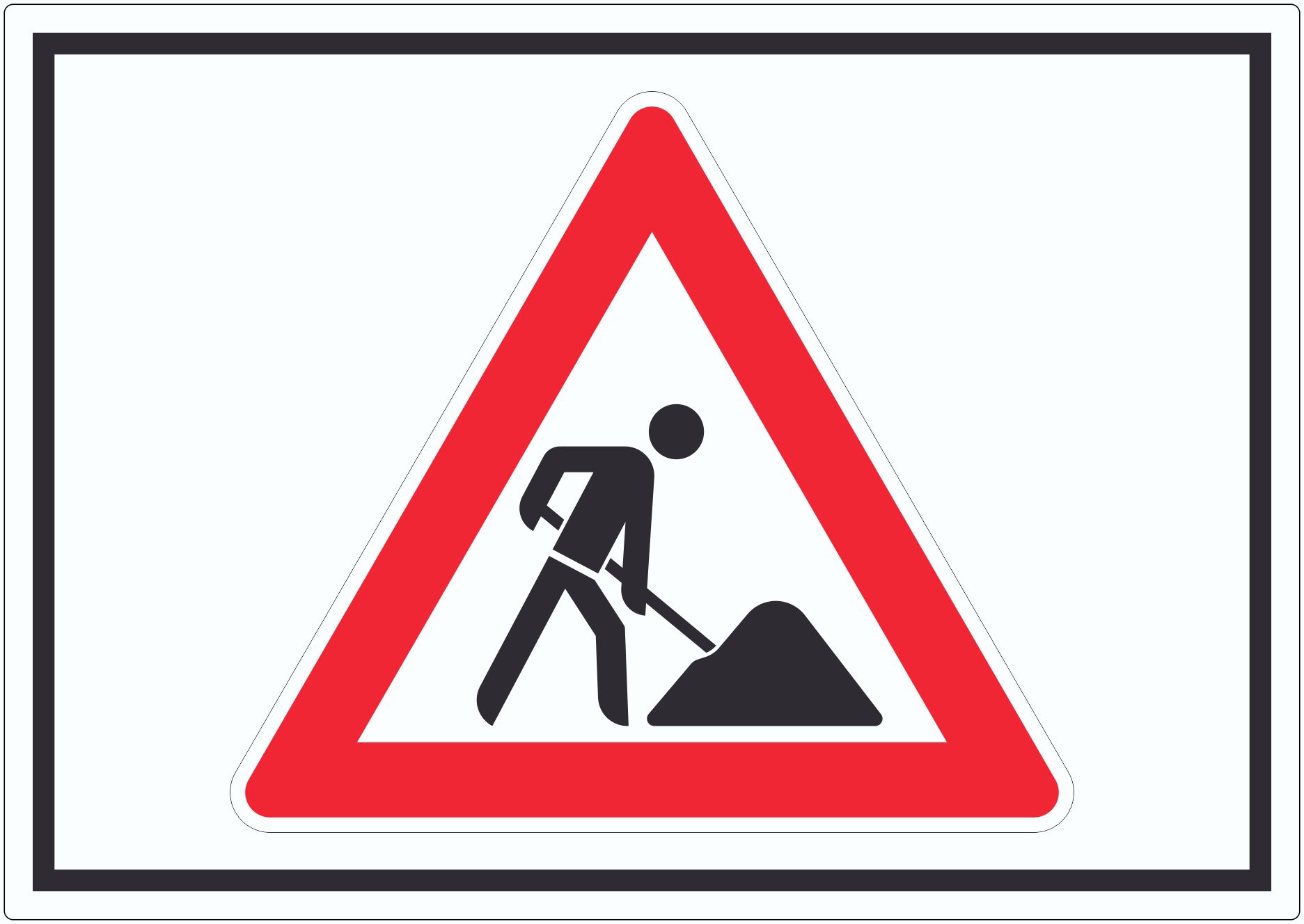 Achtung Baustelle Symbol Aufkleber innenklebend Arbeitsstelle