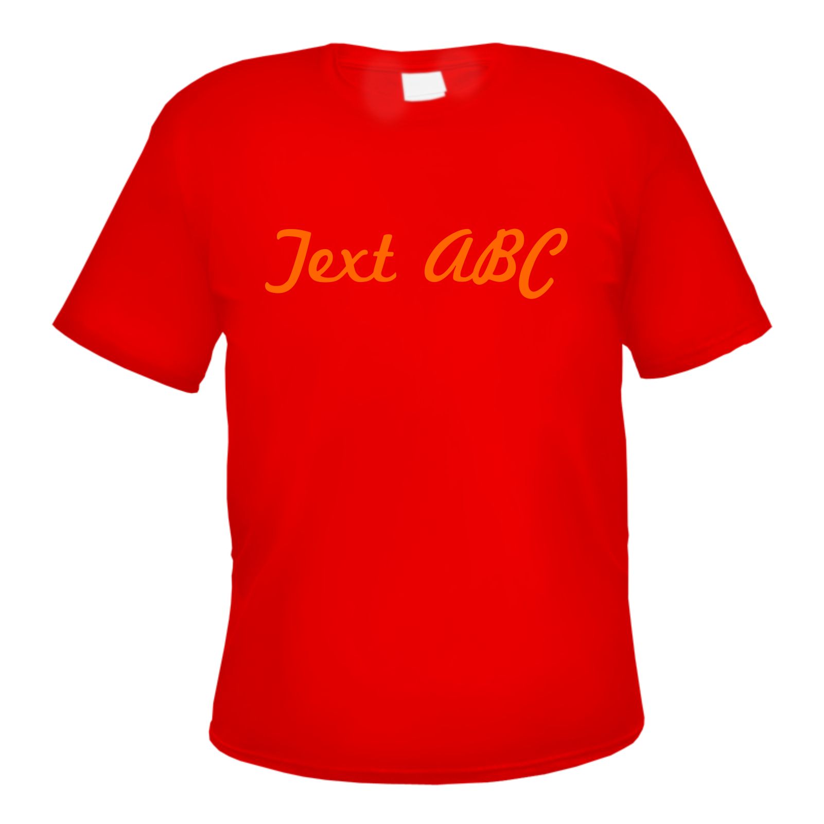 Herren T-Shirt Wunschtext mit Druck - Rot - Schreibschrift