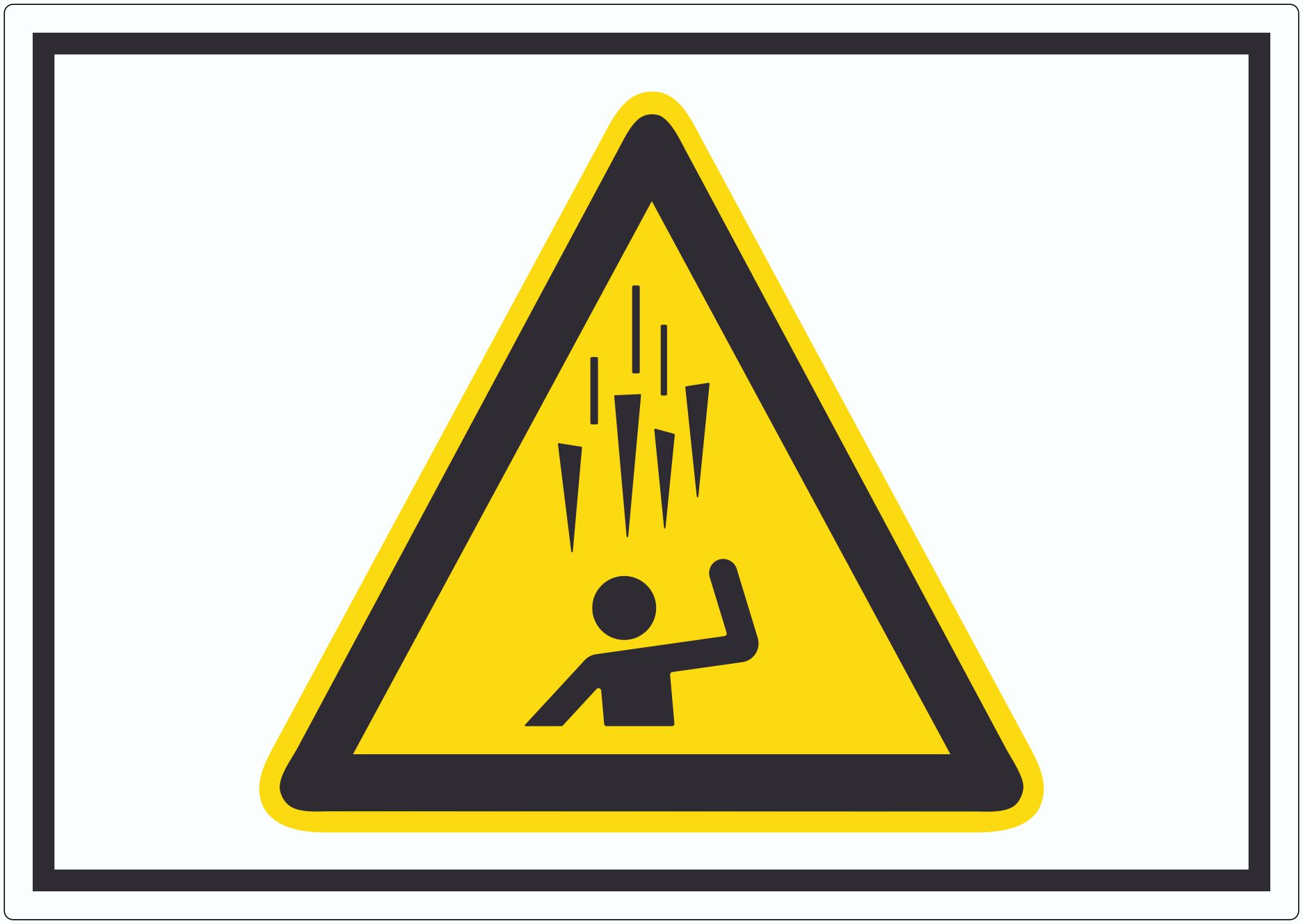 Achtung Eiszapfen Symbol Aufkleber innenklebend