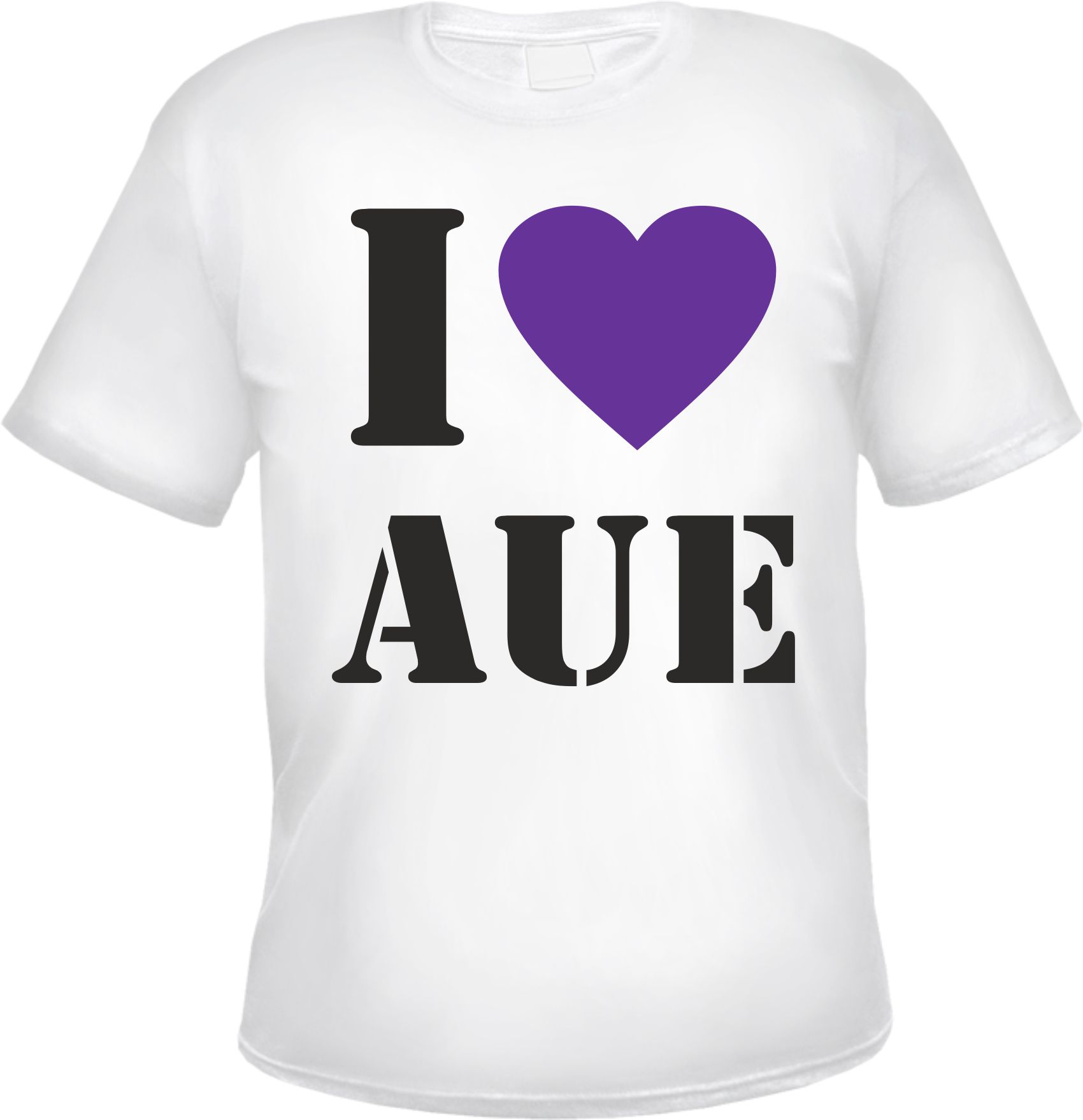 Aue Herren T-Shirt - Tee Shirt - I Love Aue