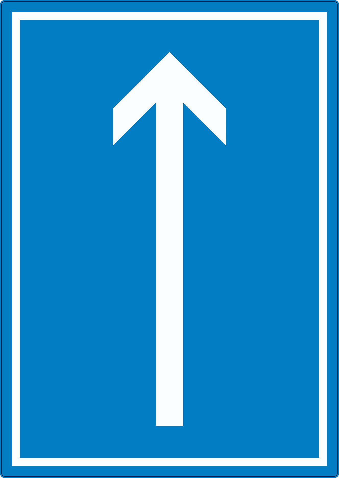 Richtungspfeil hoch Aufkleber innenklebend hochkant weiss blau Pfeil