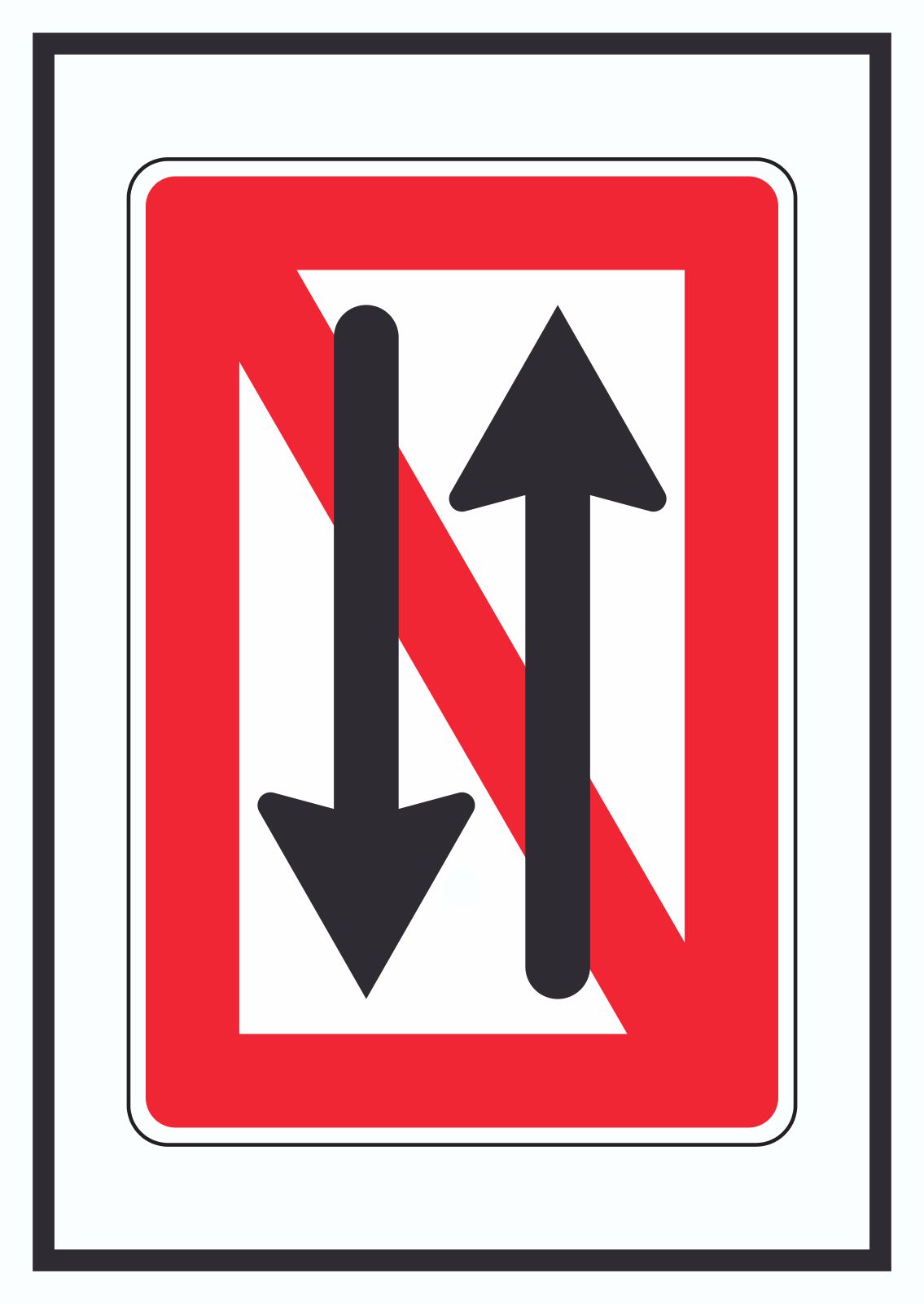 Begegnen und überholen verboten Symbol