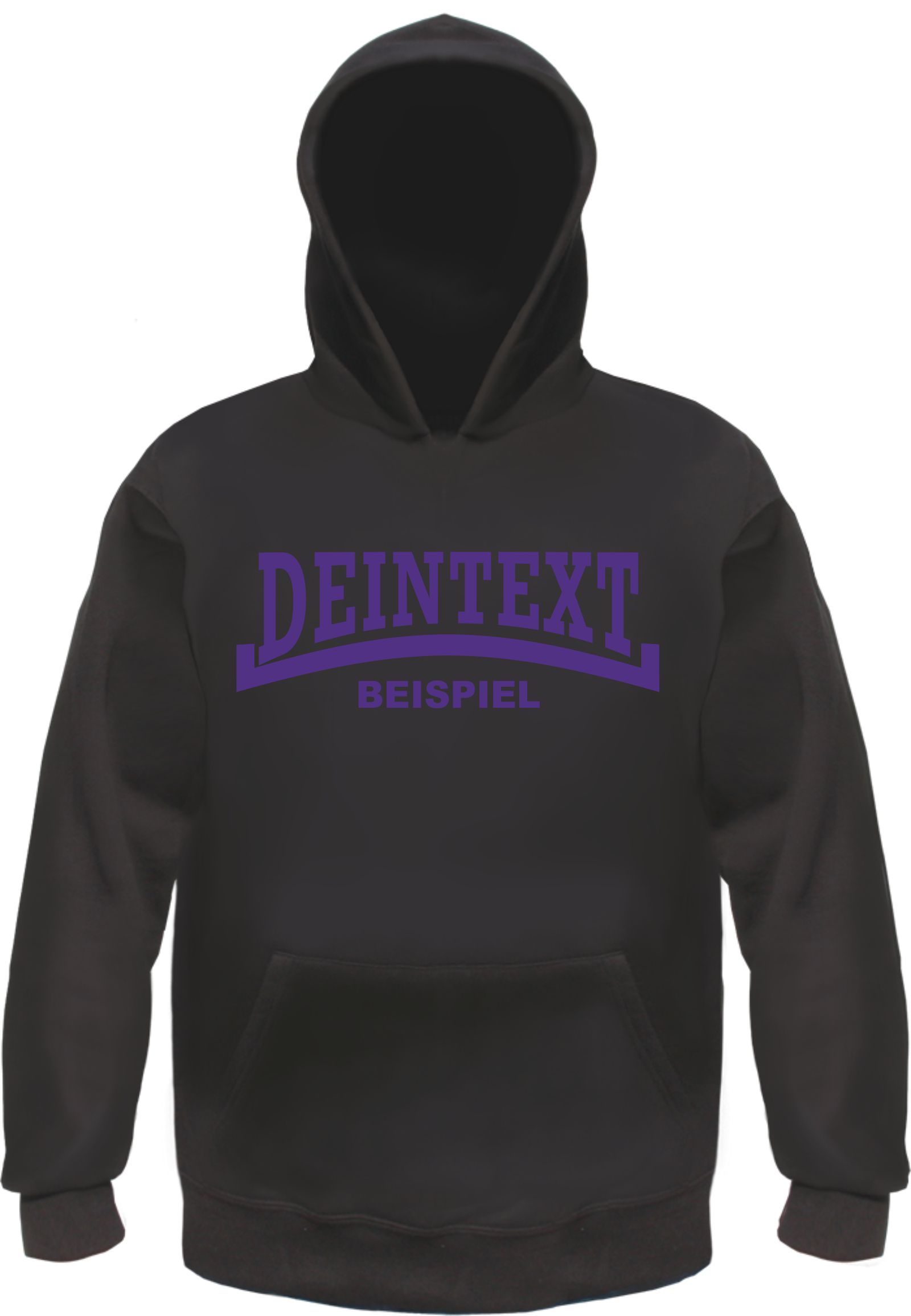 Individuelles Kapuzensweatshirt mit Wunschtext "LINIE" - bedruckt -