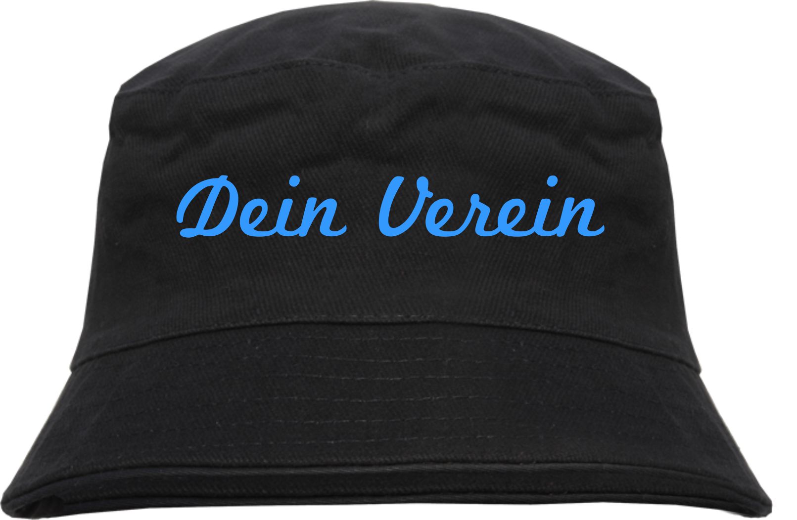 Individueller Fischerhut - schwarz - Schreibschrift - Bucket Hat mit Wunschtext bedruckt