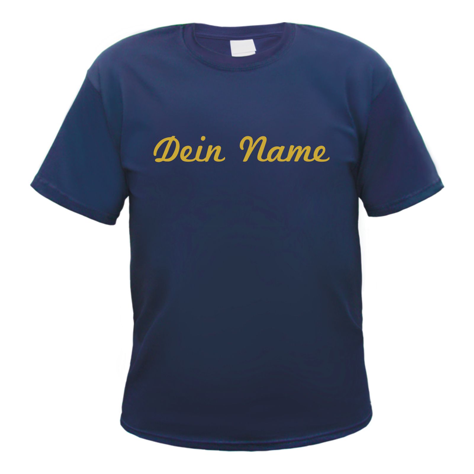 Herren T-Shirt Wunschtext mit Druck - Dunkelblau - Schreibschrift