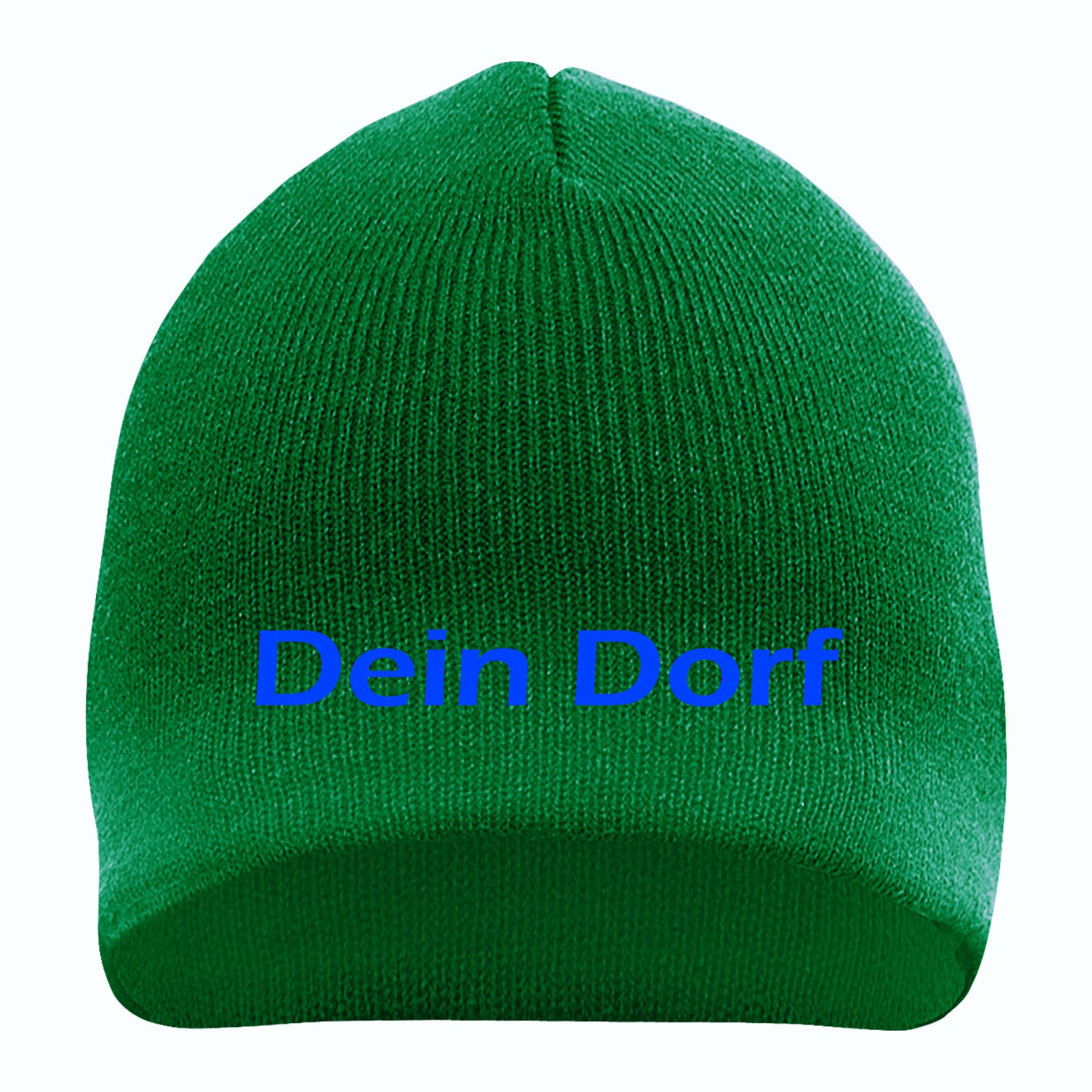 Beanie mit Wunschtext - Grün - Blockschrift - bestickt - Mütze Strickmütze