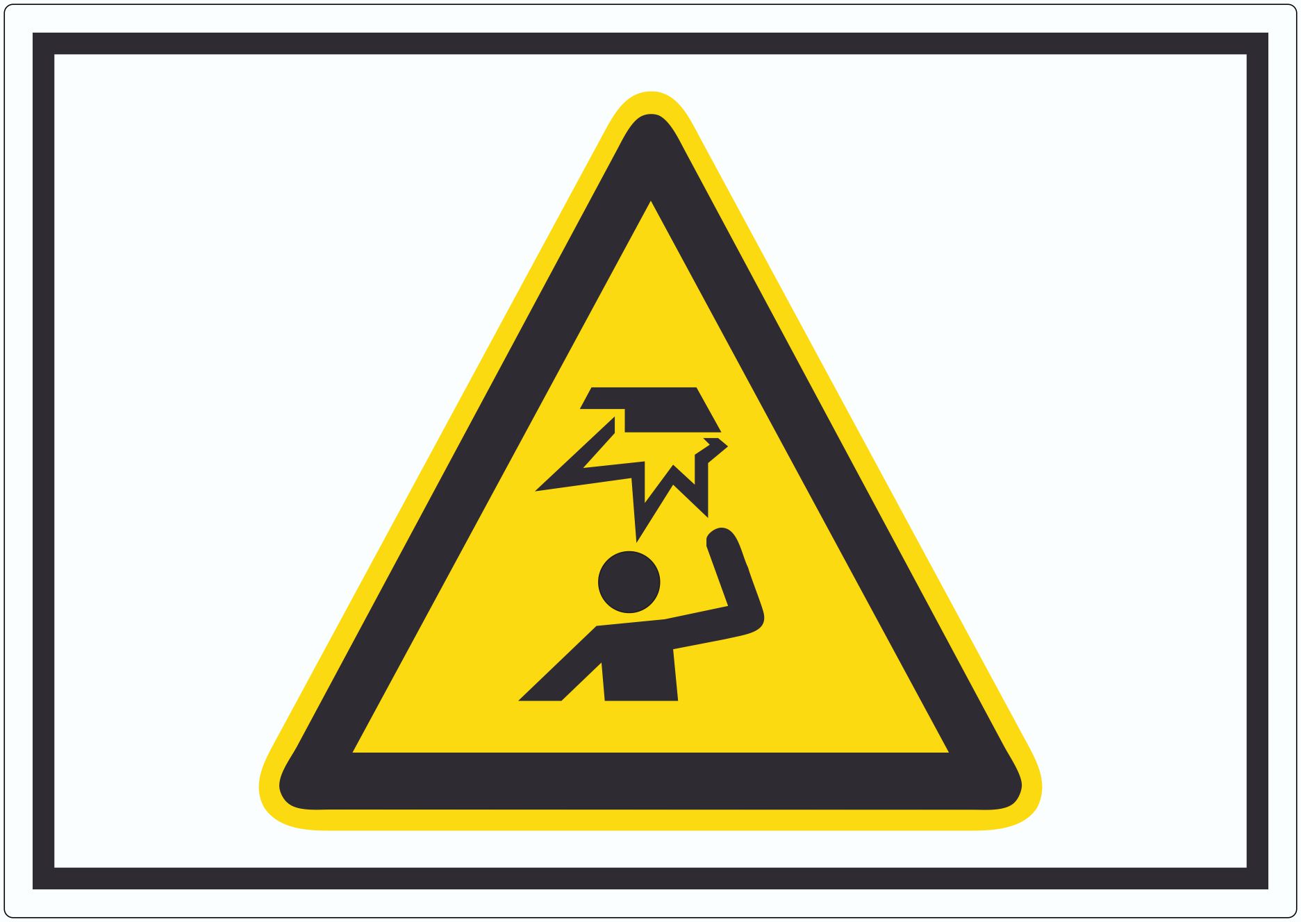 Achtung Hindernisse im Kopfbereich Symbol Aufkleber innenklebend