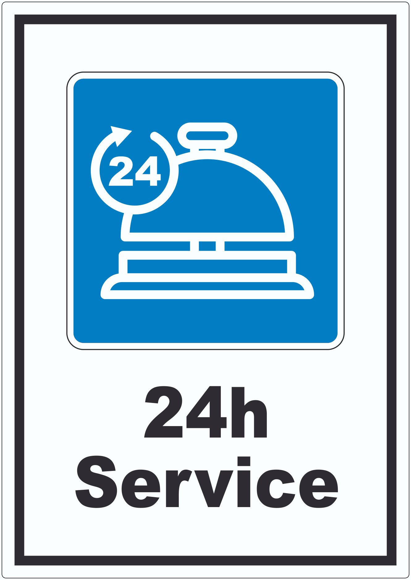 24H Service Aufkleber innenklebend