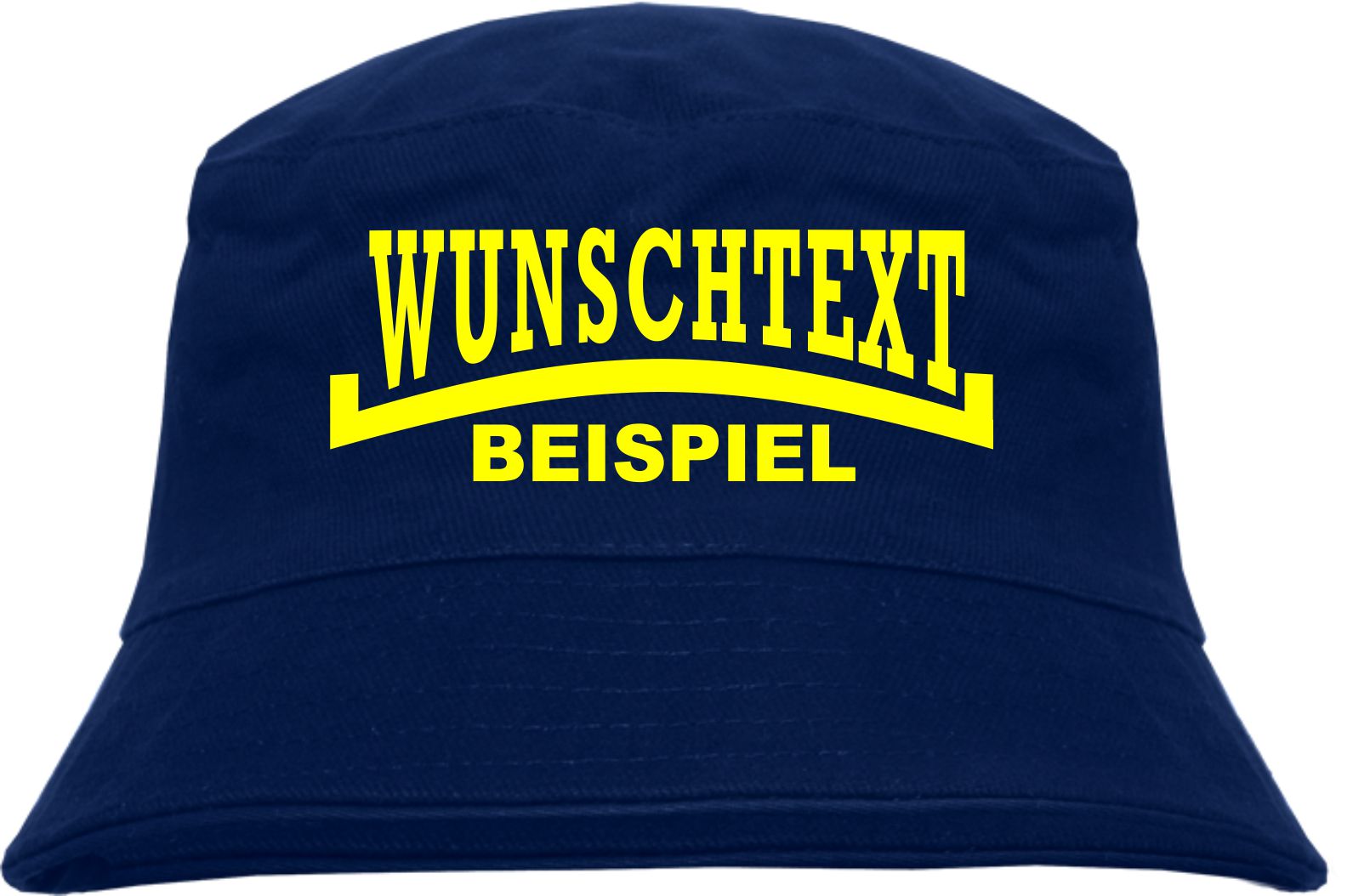 Individueller Fischerhut - dunkelblau - Linie - Bucket Hat mit Wunschtext bedruckt