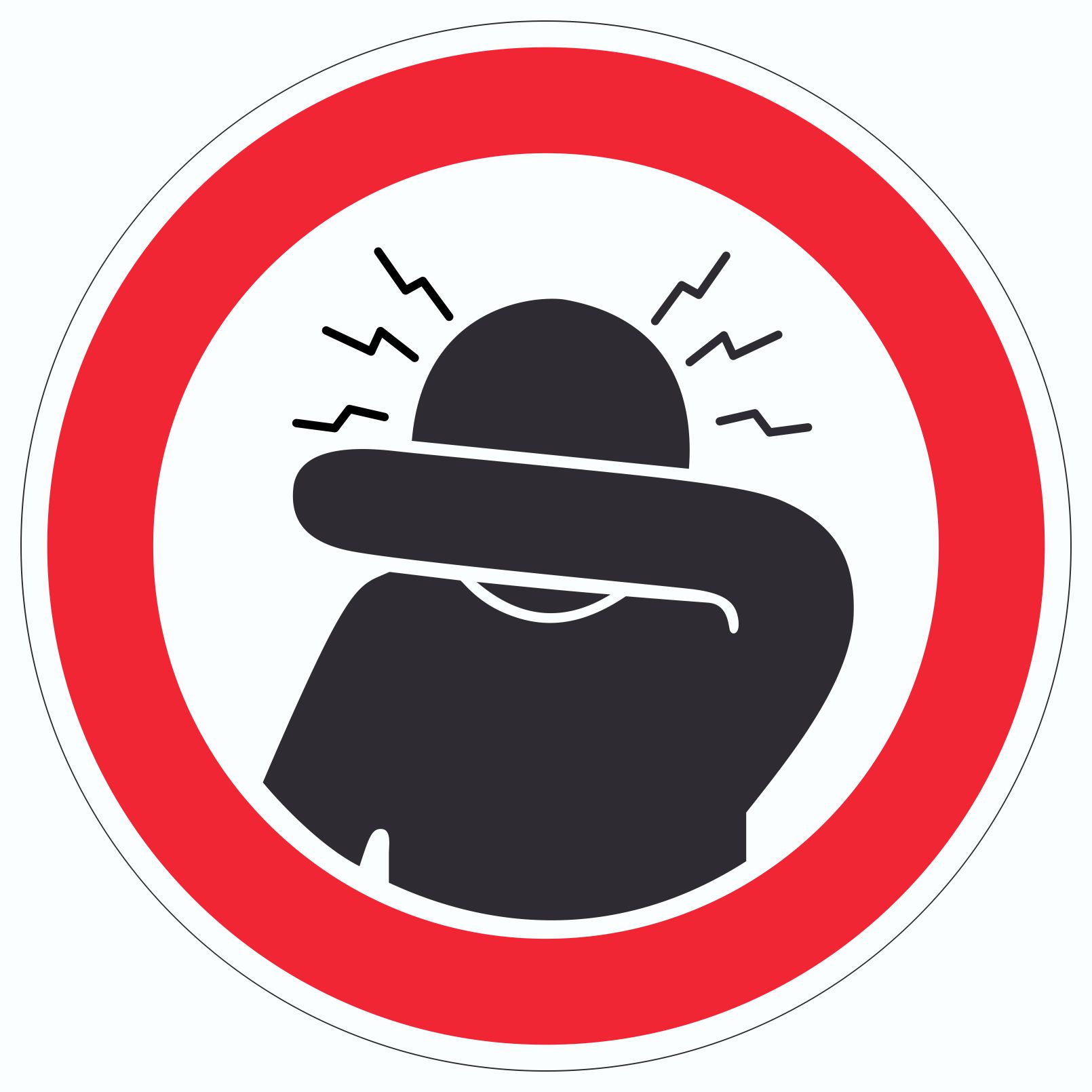 Husten und Niesetikette beachten Symbol Aufkleber Kreis