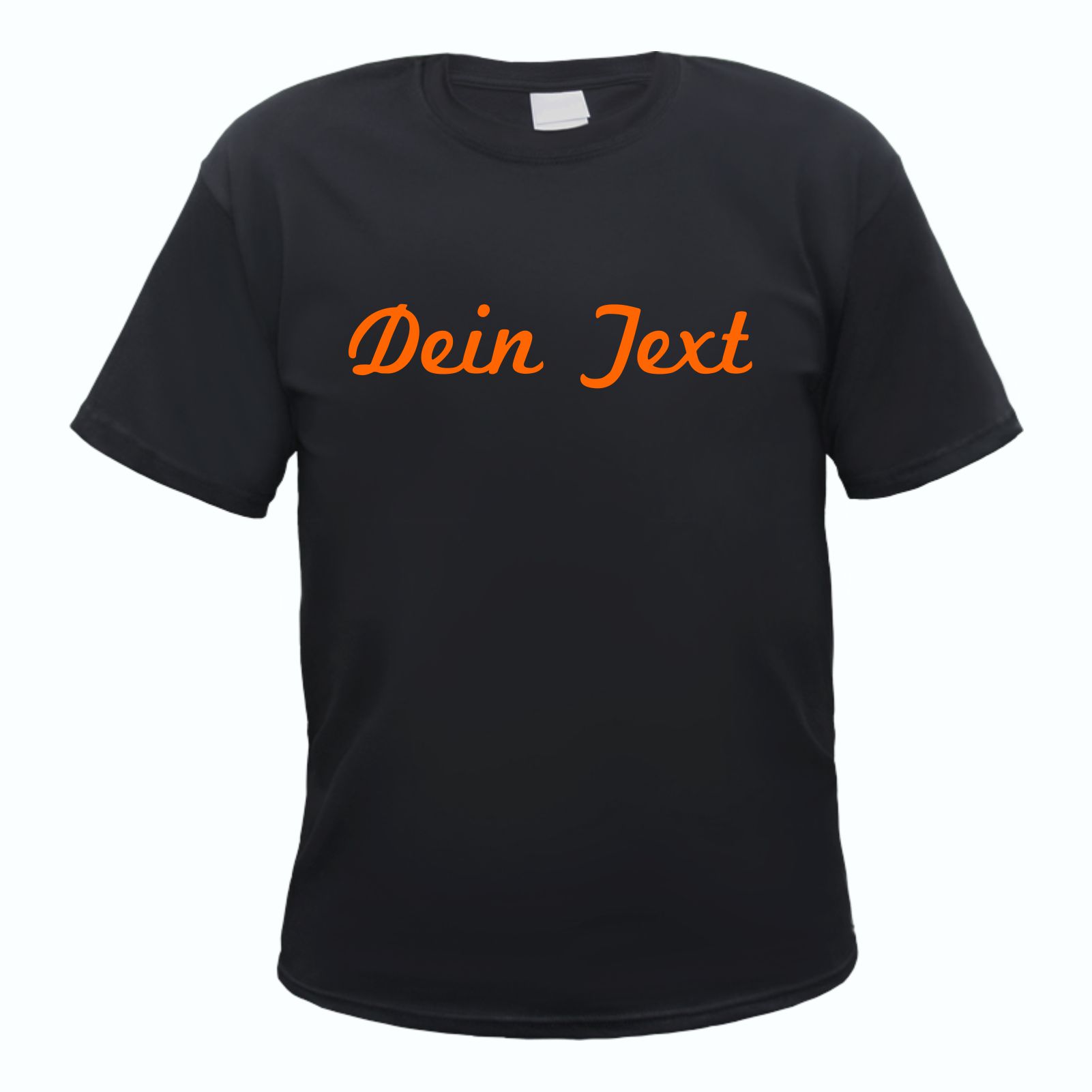 Herren T-Shirt Wunschtext mit Druck - Schwarz - NEON - Schreibschrift