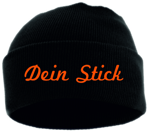 Umschlagmütze mit Wunschtext - Schreibschrift - bestickt - Mütze Strickmütze
