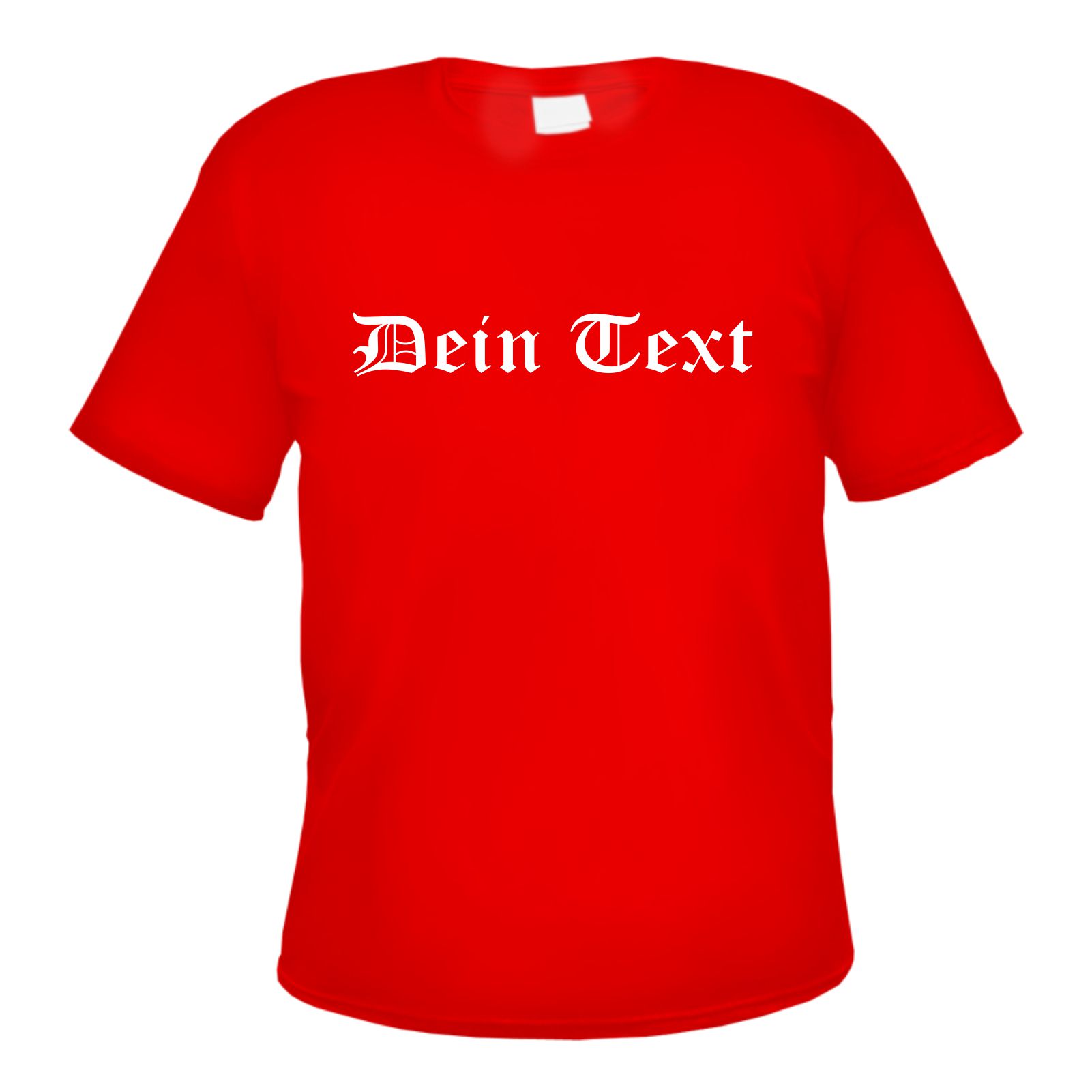 Herren T-Shirt Wunschtext mit Druck - Rot - altdeutsch gerade