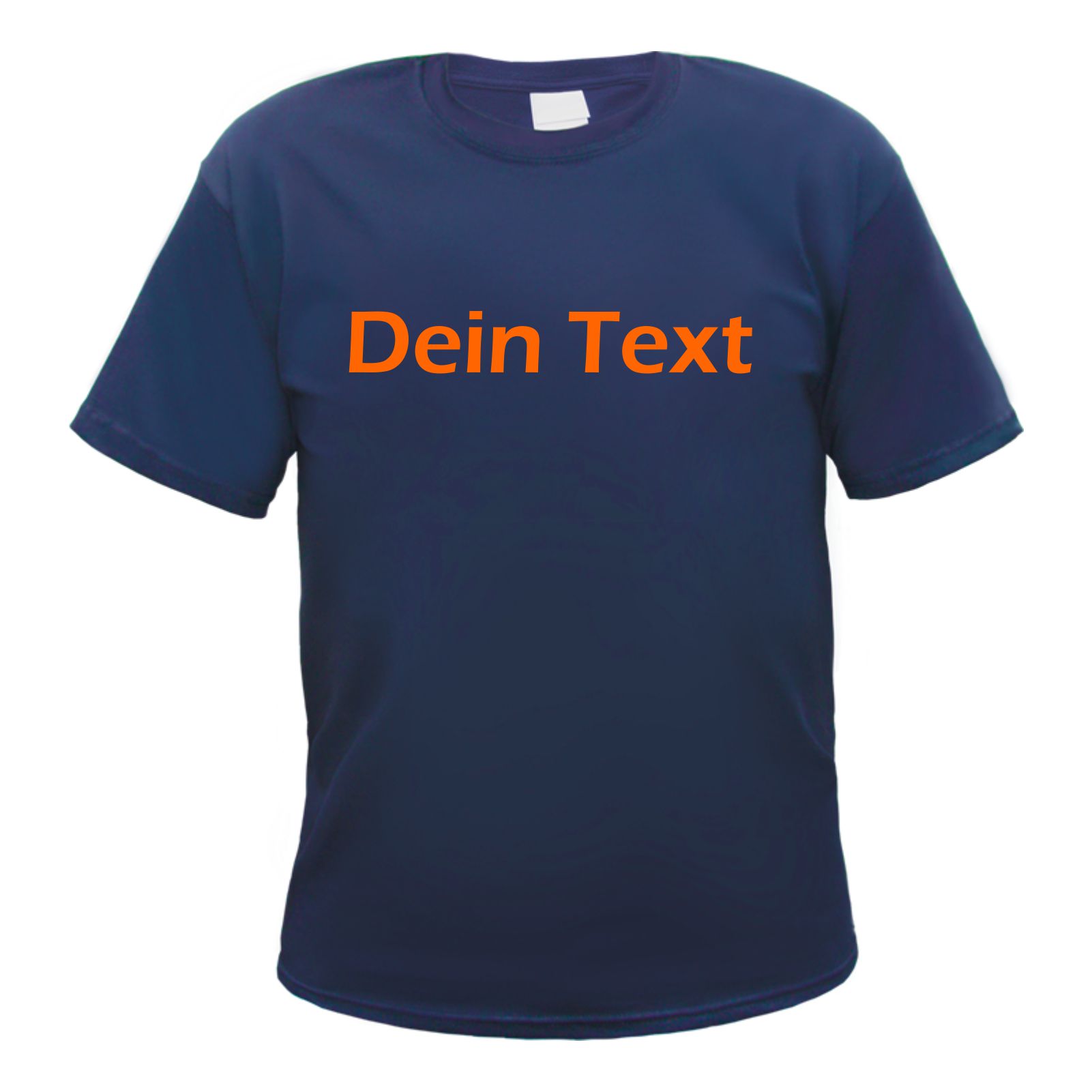 Herren T-Shirt Wunschtext mit Druck - Dunkelblau - NEON - Blockschrift