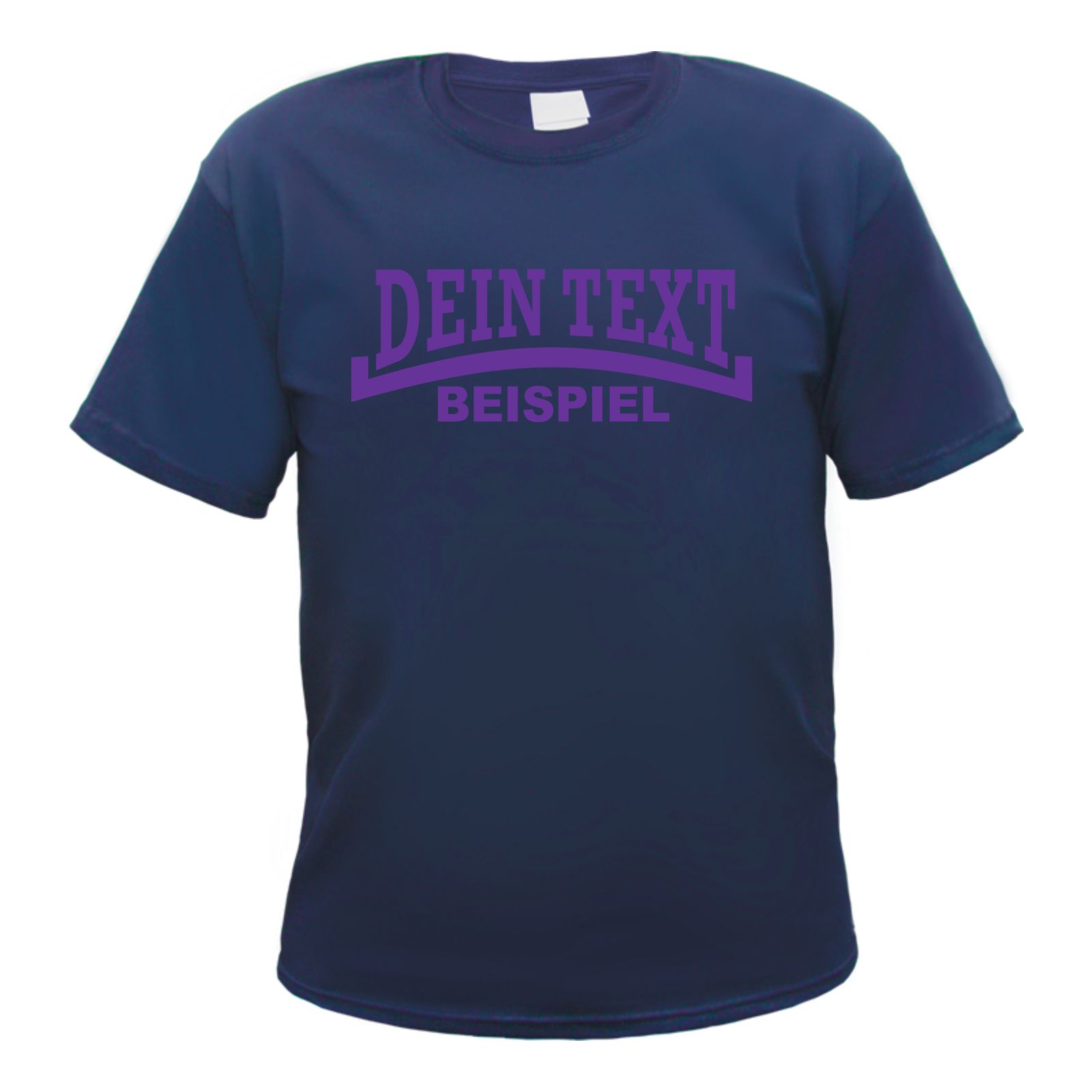 Herren T-Shirt Wunschtext mit Druck - Dunkelblau - Linie