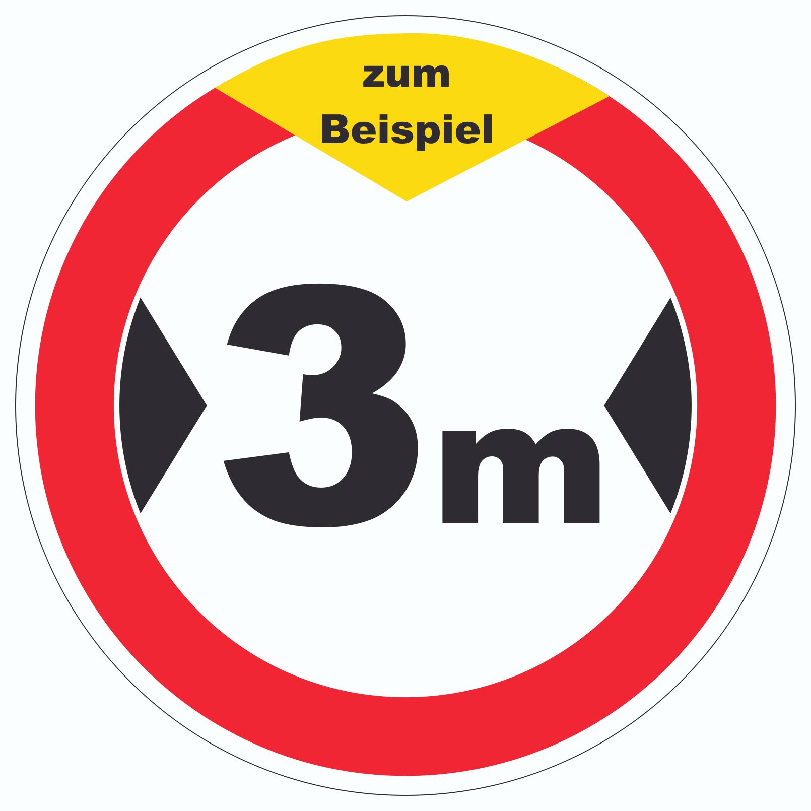 Durchfahrtsbreite Aufkleber Kreis mit Ihrer Wunschbreite Symbol