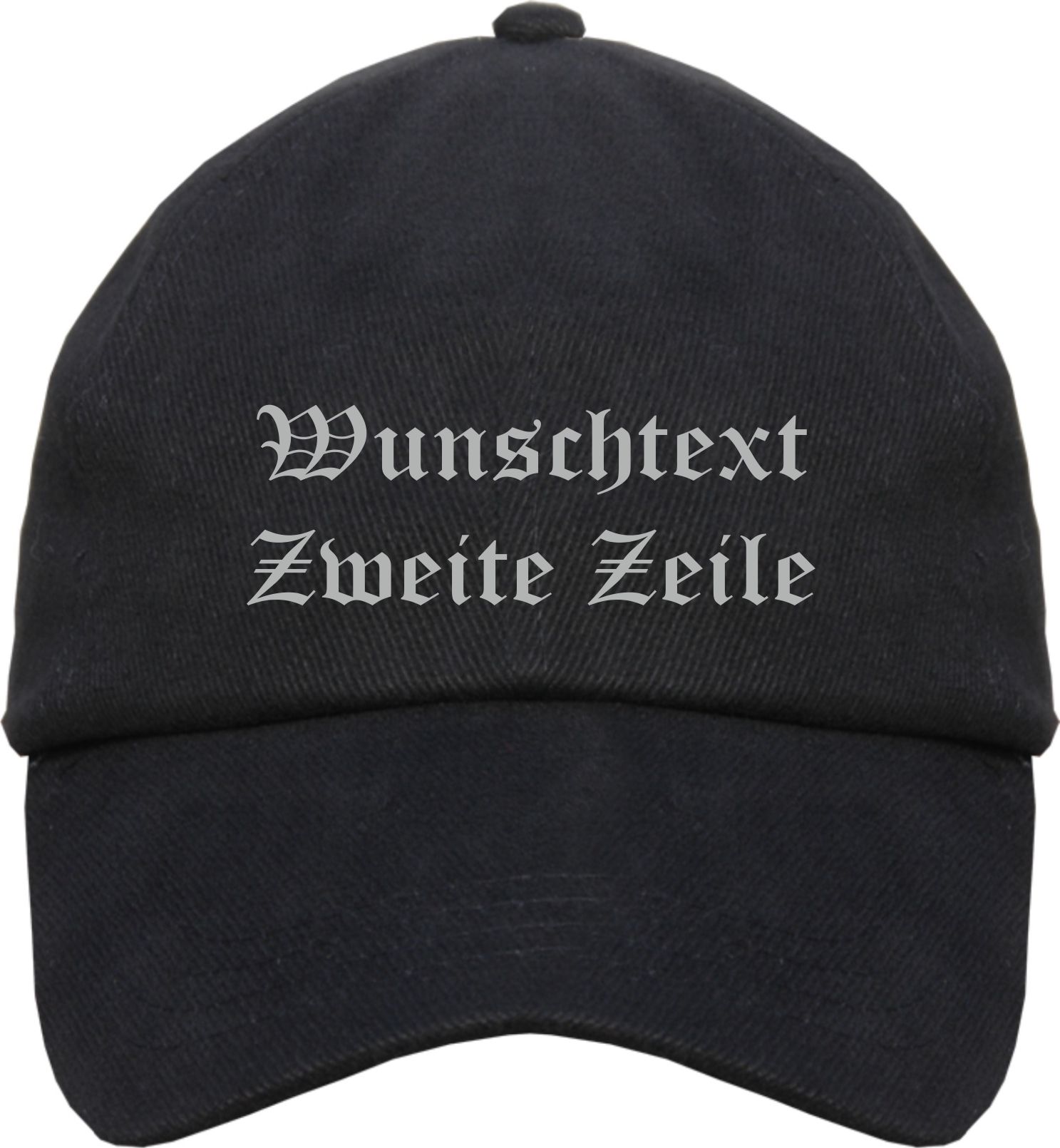 Individuelles Cappy - altdeutsch gerade - mit Wunschtext bedruckt