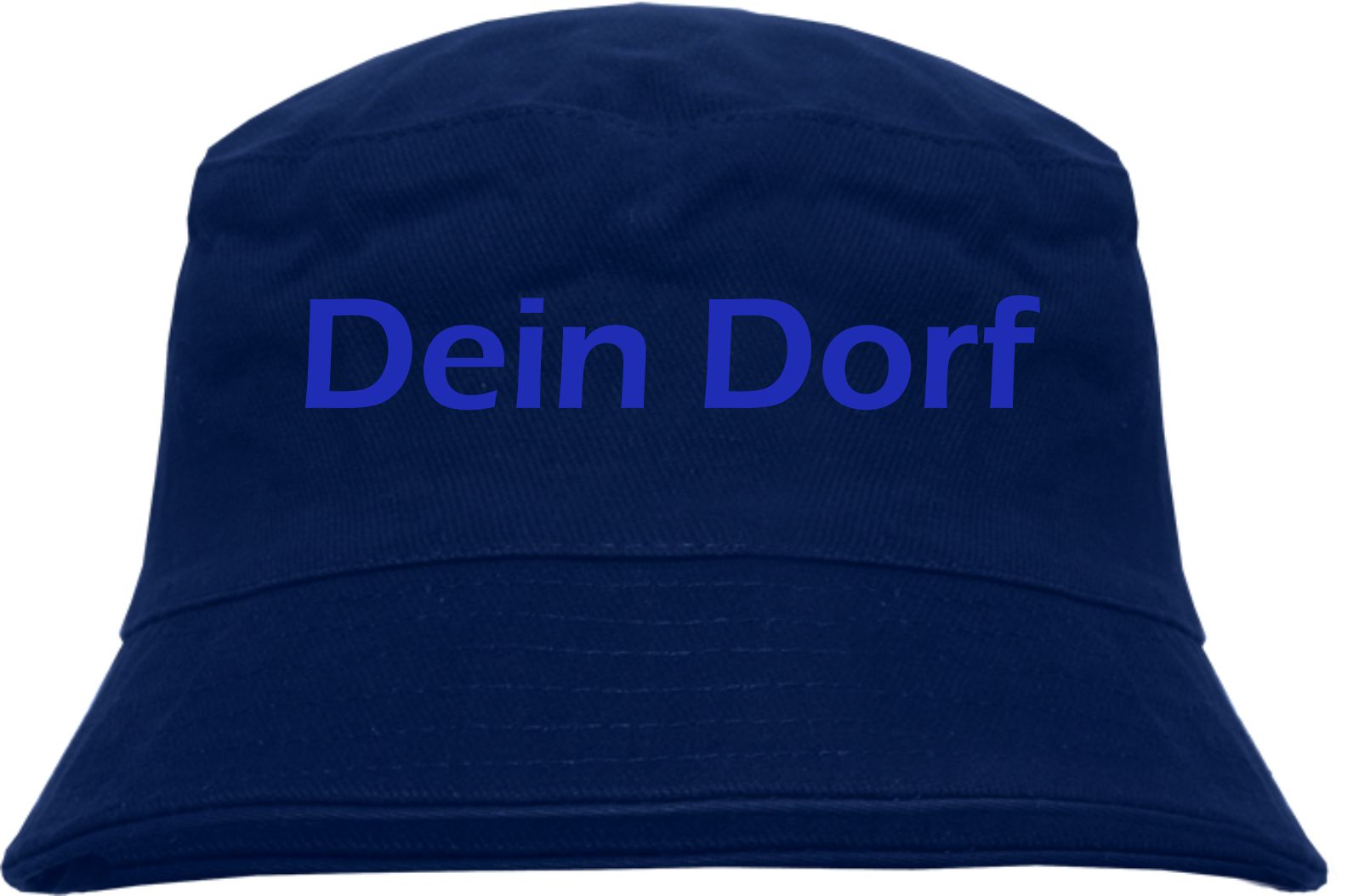 Individueller Fischerhut - dunkelblau - Blockschrift - Bucket Hat mit Wunschtext bedruckt