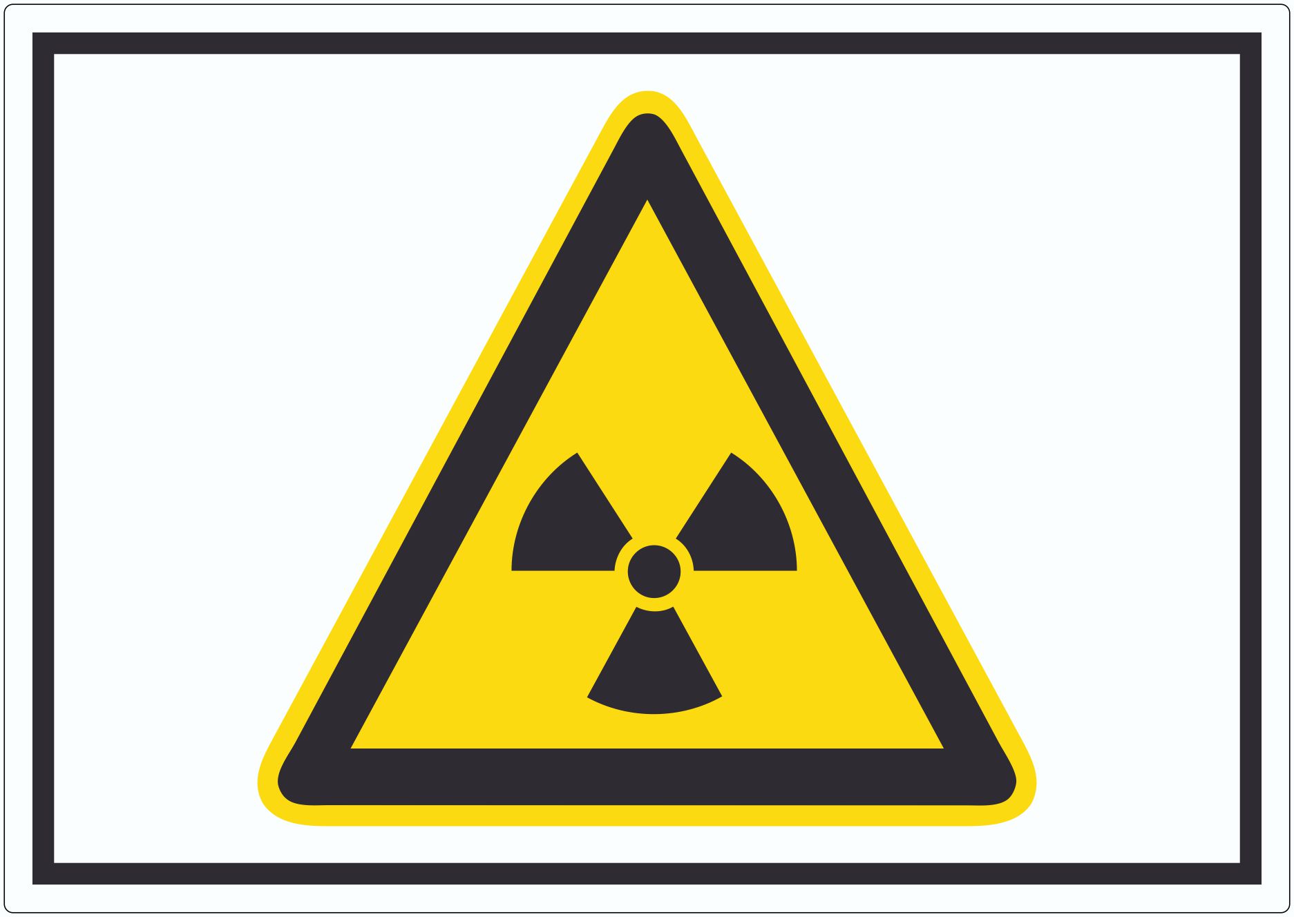 Achtung Radioaktive Strahlung Symbol Aufkleber innenklebend