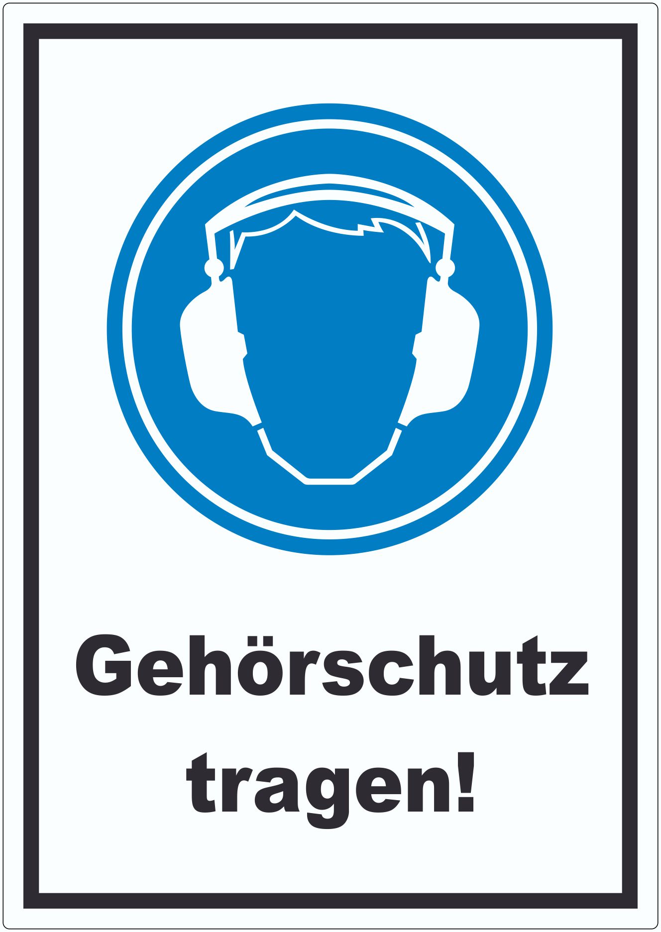 Gehörschutz tragen Aufkleber innenklebend